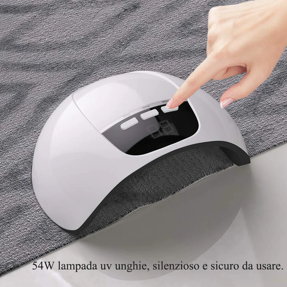 ANGNYA 54W Lampada Unghie LED UV Professionale per Manicure/Pedicure, Sensore di Avvio Automatico con La Possibilità di Impostare 3 Timer 30/60/99S