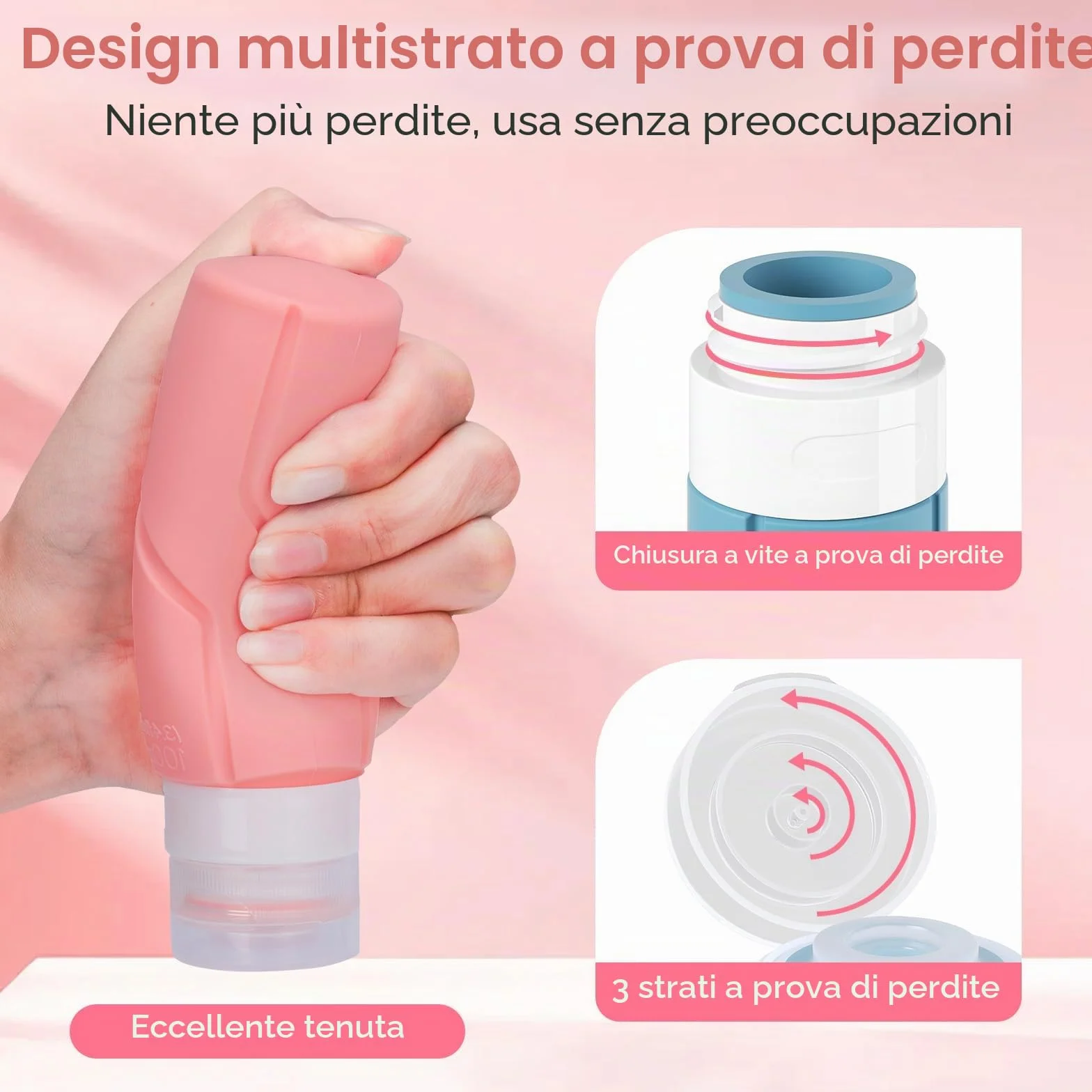 Alyvisun Set 14 Contenitori da Viaggio in Silicone, Flaconi 100 ml & Vasetti 30 ml, Kit Liquidi Antiperdita Ricaricabile per Shampoo, Lozione, Creme