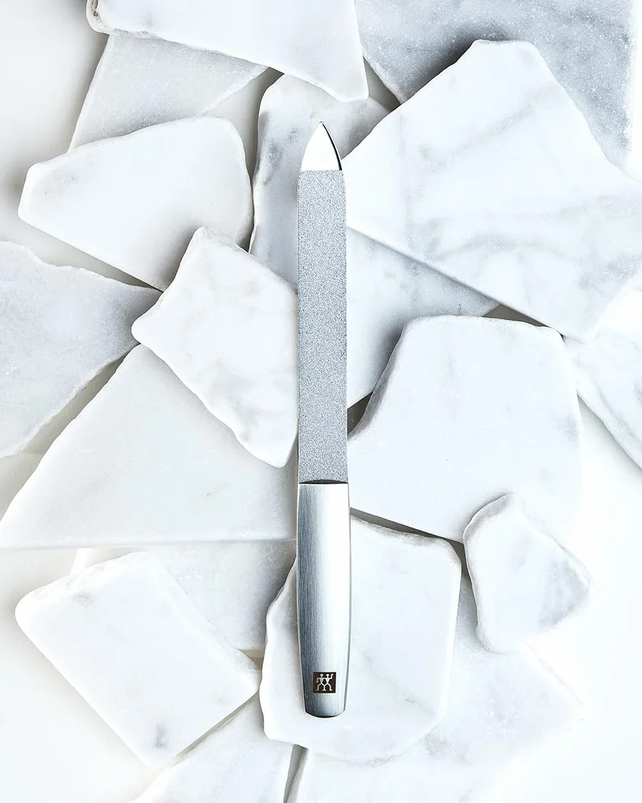 ZWILLING Lima per unghie in zaffiro (superfici di limatura a grana grossa e fine per accorciare e modellare, punta di pulizia), premium, argento, 130 mm