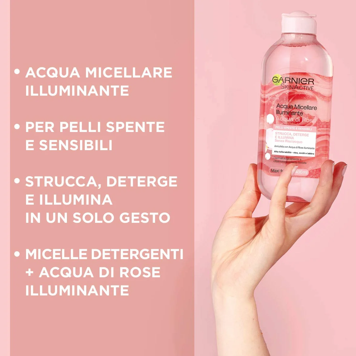 Garnier Acqua di Rose Micellare 400 ml Pelli Spente Sensibili