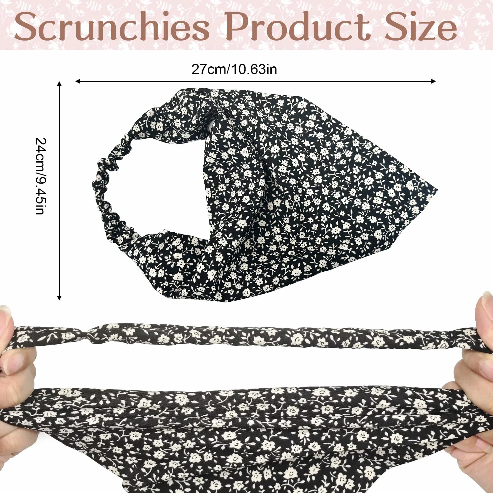 4 Pezzi Fascia Capelli Bandana, Capelli Floreale Fascia Elastica Boho Cerchietto Chiffon Carino Foulard per Donne Ragazze Accessorio