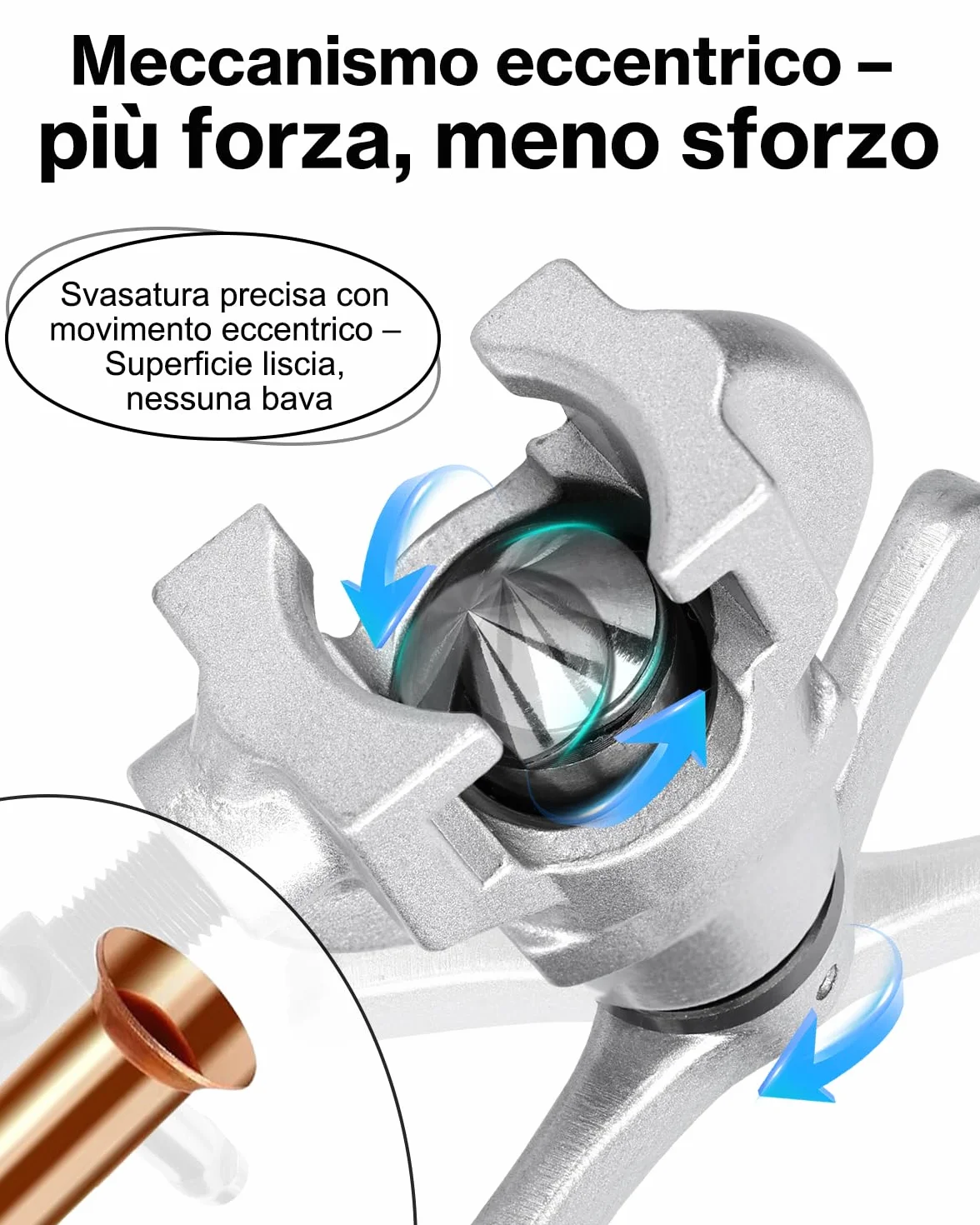 Cartellatrice per Tubi in Rame 3/16"-3/4" Svasatura 45° Acciaio 45# Manico a T Scorrevole