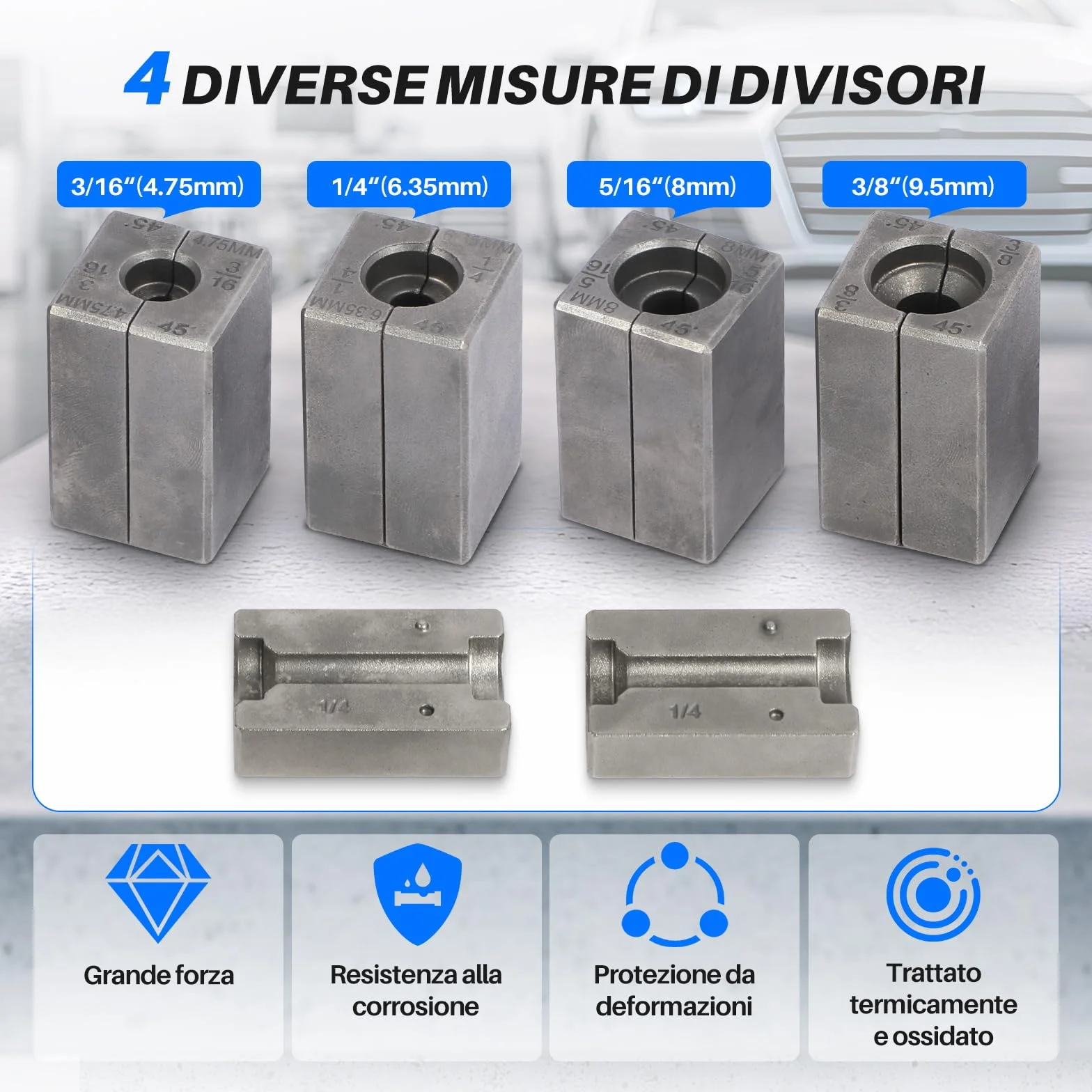 KAISAL Kit Svasatura Tubi Freno 45 Gradi Utensile Svasare Tubi Ø 4,75-9,5mm Semplice Bolla Doppia