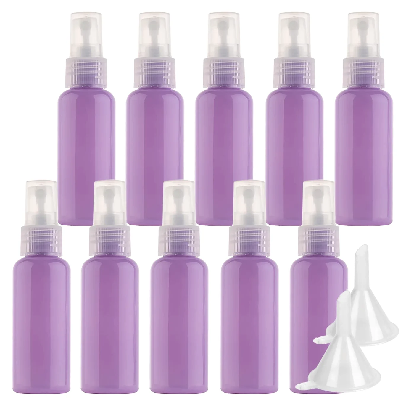 50 Pezzi 50ml Viola plastica flacone spray Con Sprayer Mini Flacone Spray Portatile Riutilizzabile per Nebbia, Bottiglia di Profumo, Cosmetica, Viaggio