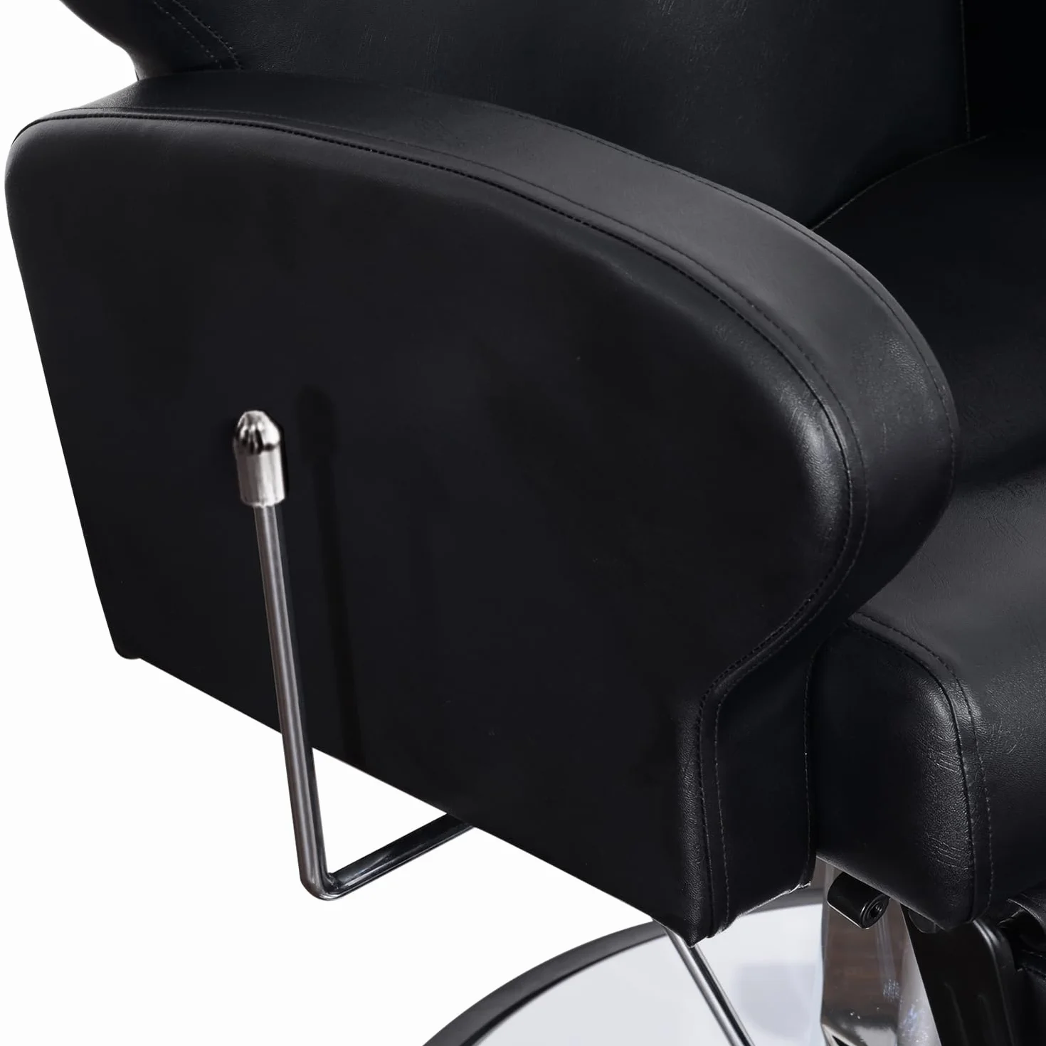 BarberPub Poltrona da Barbiere Regolabile Girevole Reclinabile Idraulica Sedia Parrucchiere Salone di Bellezza Tatuaggio Nero 8907BK