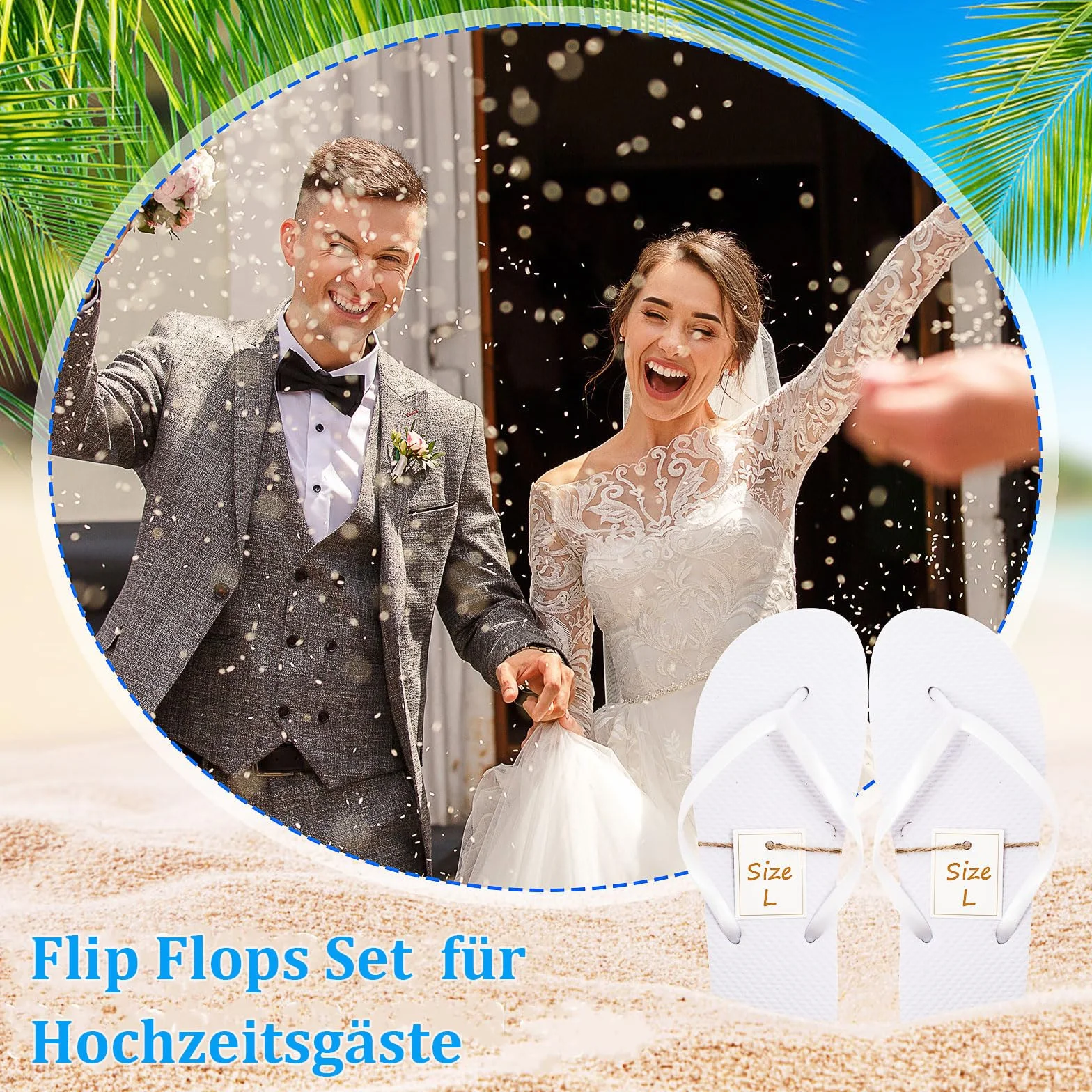 Infradito Bianco Matrimonio 24 Paia Ospiti Hotel Spa Feste con Scheda Taglie Sacchetto Treno