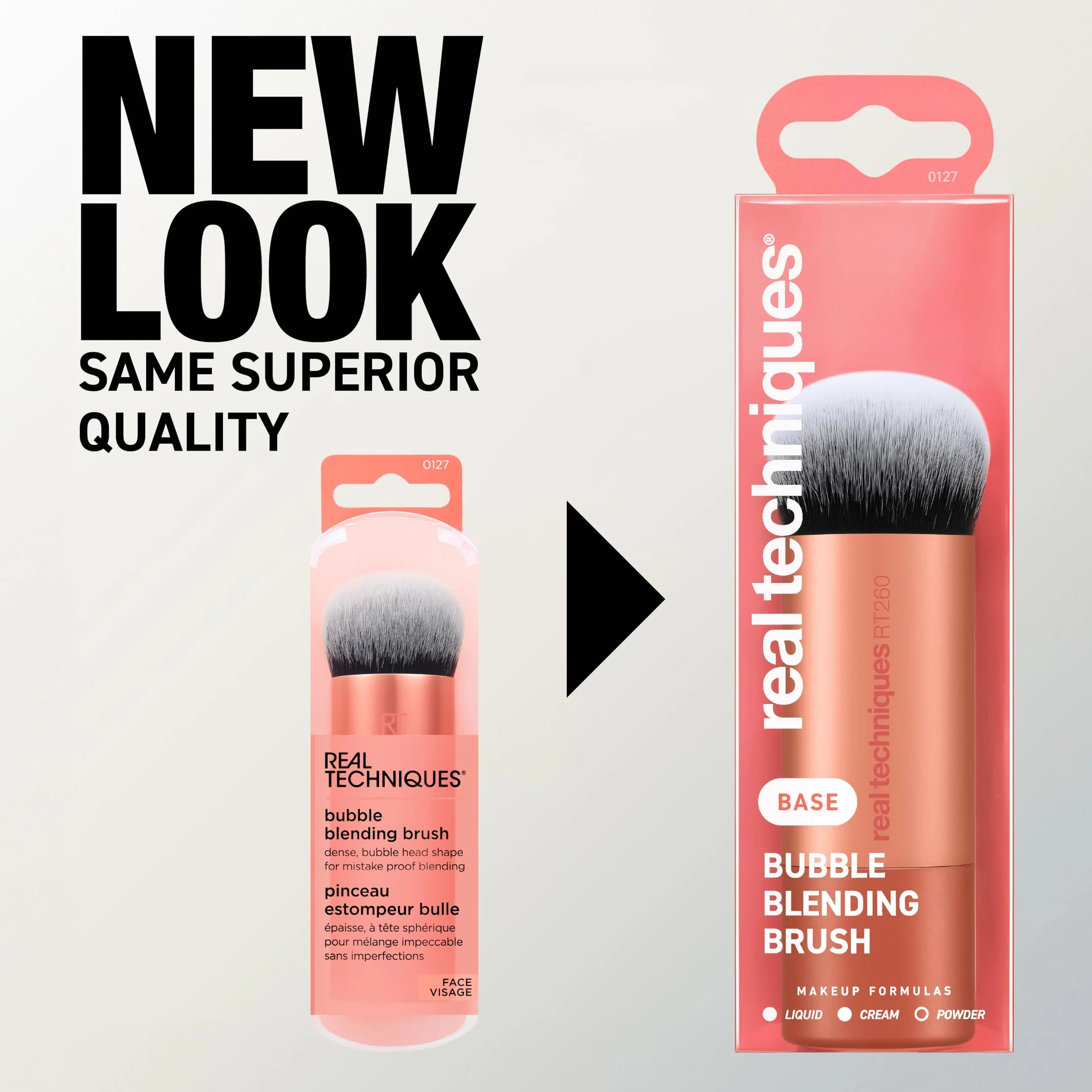 Real Techniques Pennello da trucco Bubble Blending, pennello da viso multiuso per prodotti liquidi, in crema e in polvere,1 confezione