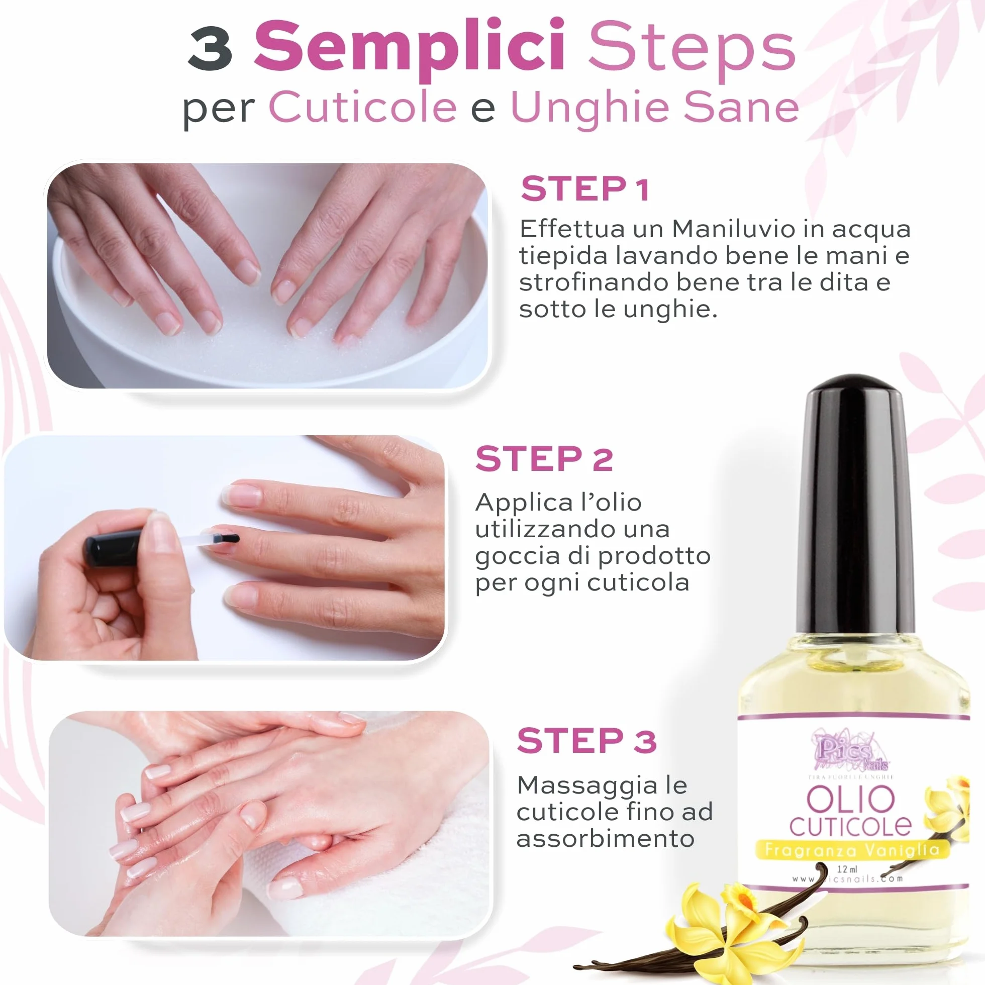 Olio Cuticole Unghie Professionale 12ml Fragranza Vaniglia Idratante Rigenerante