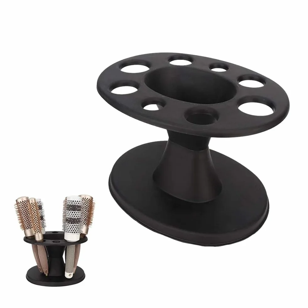 1 Pezzo Portaspazzola per Capelli Supporto In Plastica Nera Espositore Pertinente Pettine per Acconciatura Scaffale per Strumenti di Parrucchiere Accessori
