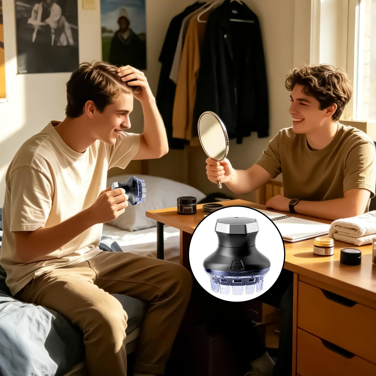 Regolabarba Per Uomo Kit Tagliacapelli Automatico Con Display LED | Kit Taglio Capelli Elettrico Senza Fili per uomo famiglia ragazzi fidanzato padre casa salone all'aperto viaggio interno
