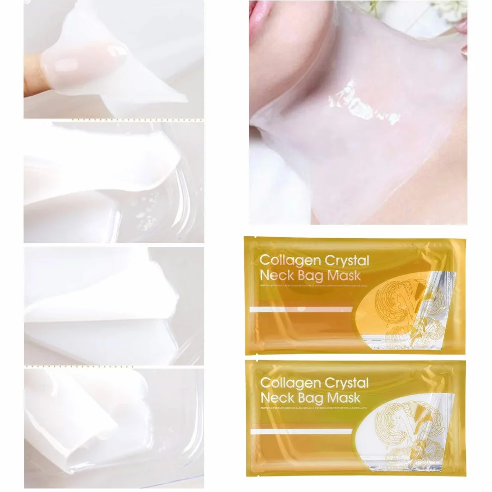 Maschera Collo Al Collagene, 5 Pezzi Maschera Rassodante Collo Al Collagene Anti-rughe Cuscinetti Al Collo Al Collagene Patch Patch per il Sollevamento delle Rughe Lisce Maschere Idratanti Cura(Oro)