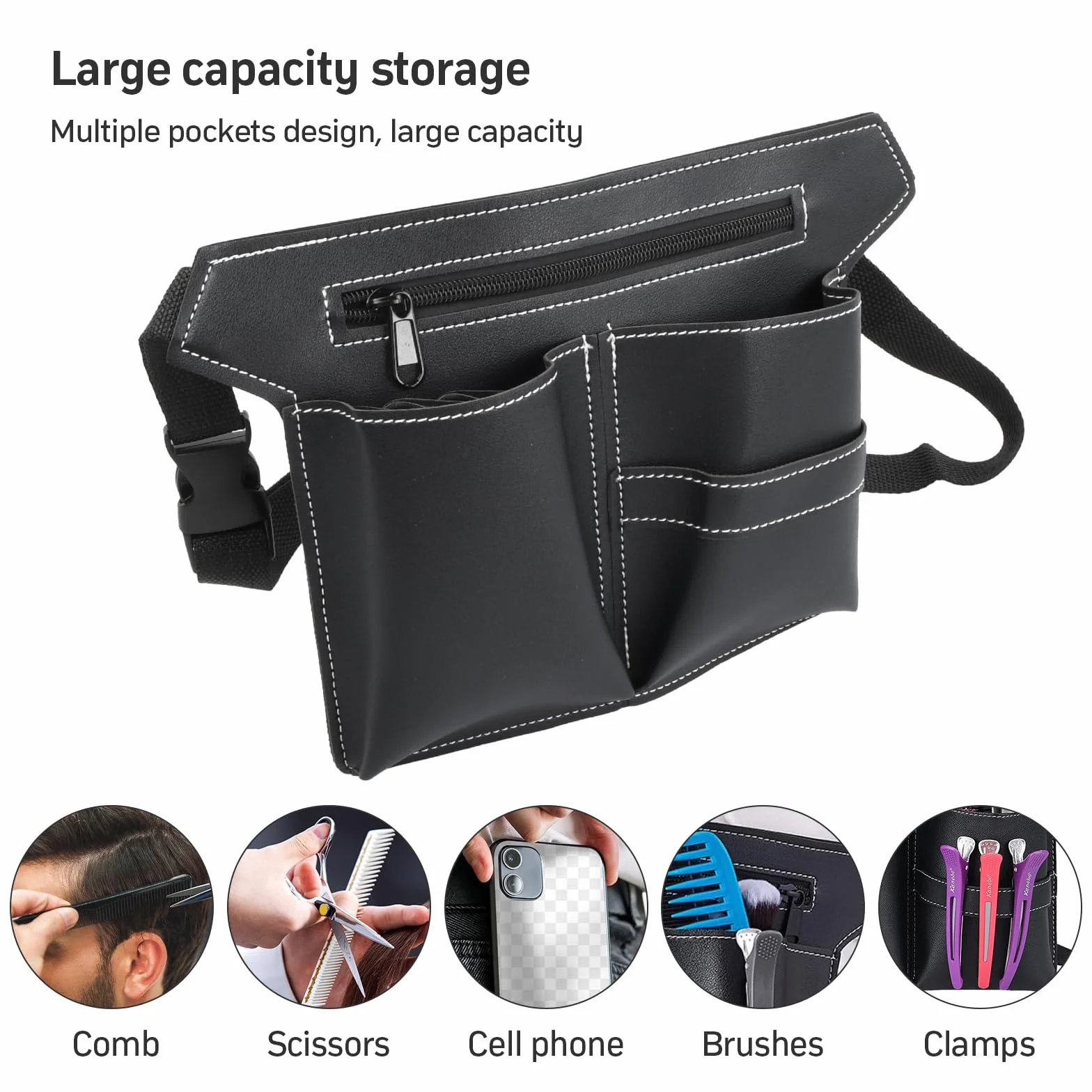 Nivofu Borsa per Parrucchiere, Borsa per Attrezzi da Parrucchiere, Borsa per Forbici da Parrucchiere, Custodia per Parrucchiere con Tasca Multipla, Borsa per Attrezzi Professionale da Parrucchieri