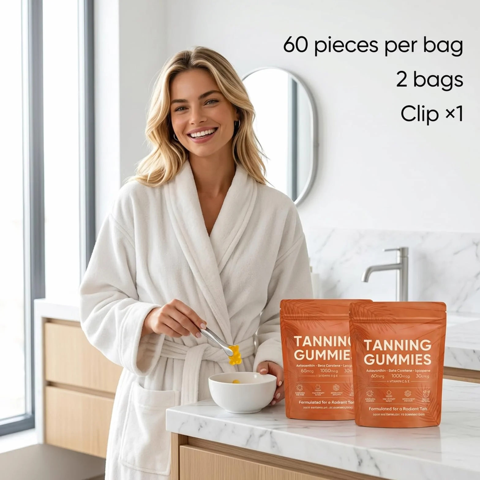 Gummies abbronzanti da donna,2026 abbronzatura rapida senza sole,integratore abbronzatura,luminosità e idratazione della pelle per un bagliore