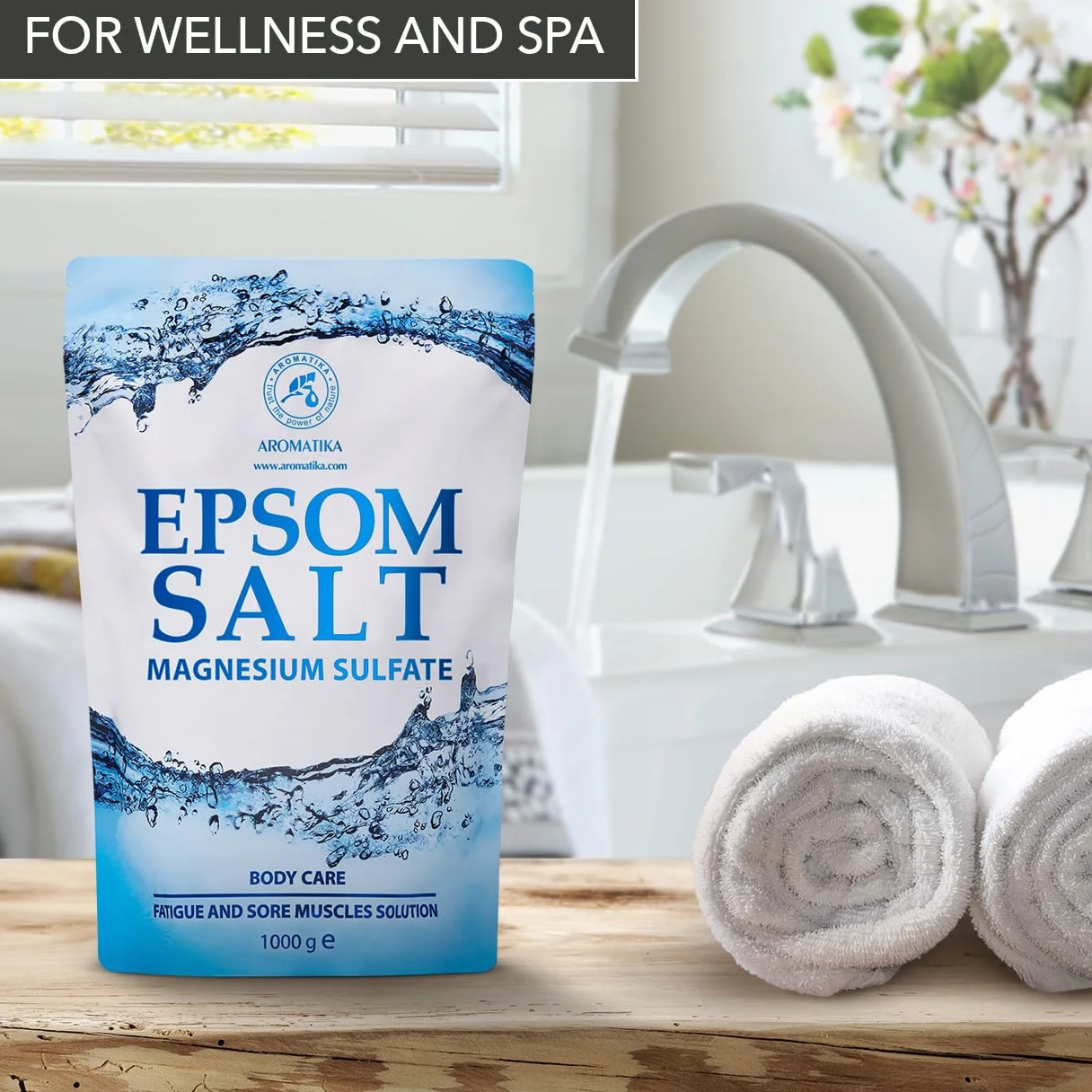 Sali da Bagno 3kg - Sali di Epsom 3000g - 100% Magnesio Naturale - Lenitivo e Allevia i Muscoli - Rilassamento e disintossicante - Cura del corpo - Miglior sonno - Pediluvio Massaggio