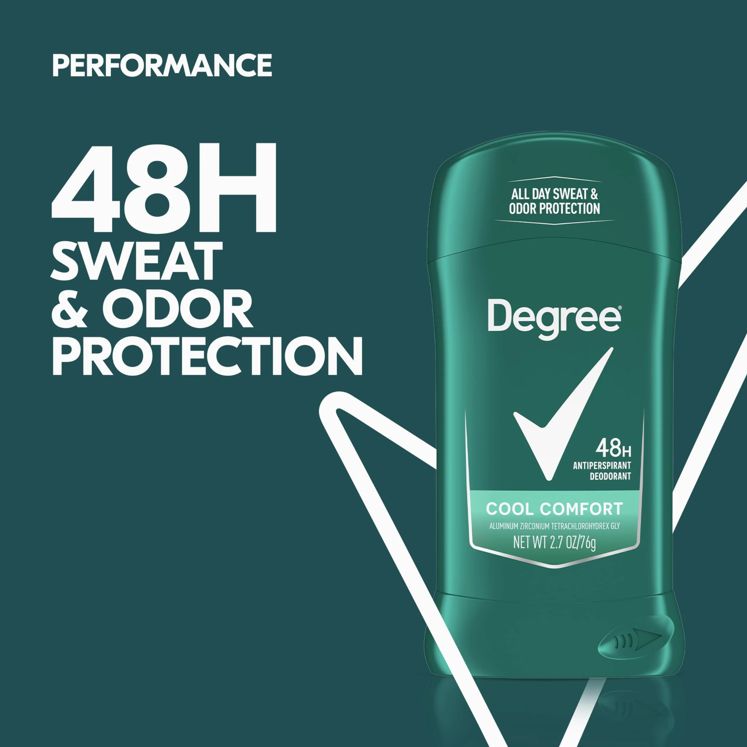 Degree Deodorante antitraspirante da uomo, Cool Comfort, protezione 48 ore, non irritante, 70 g