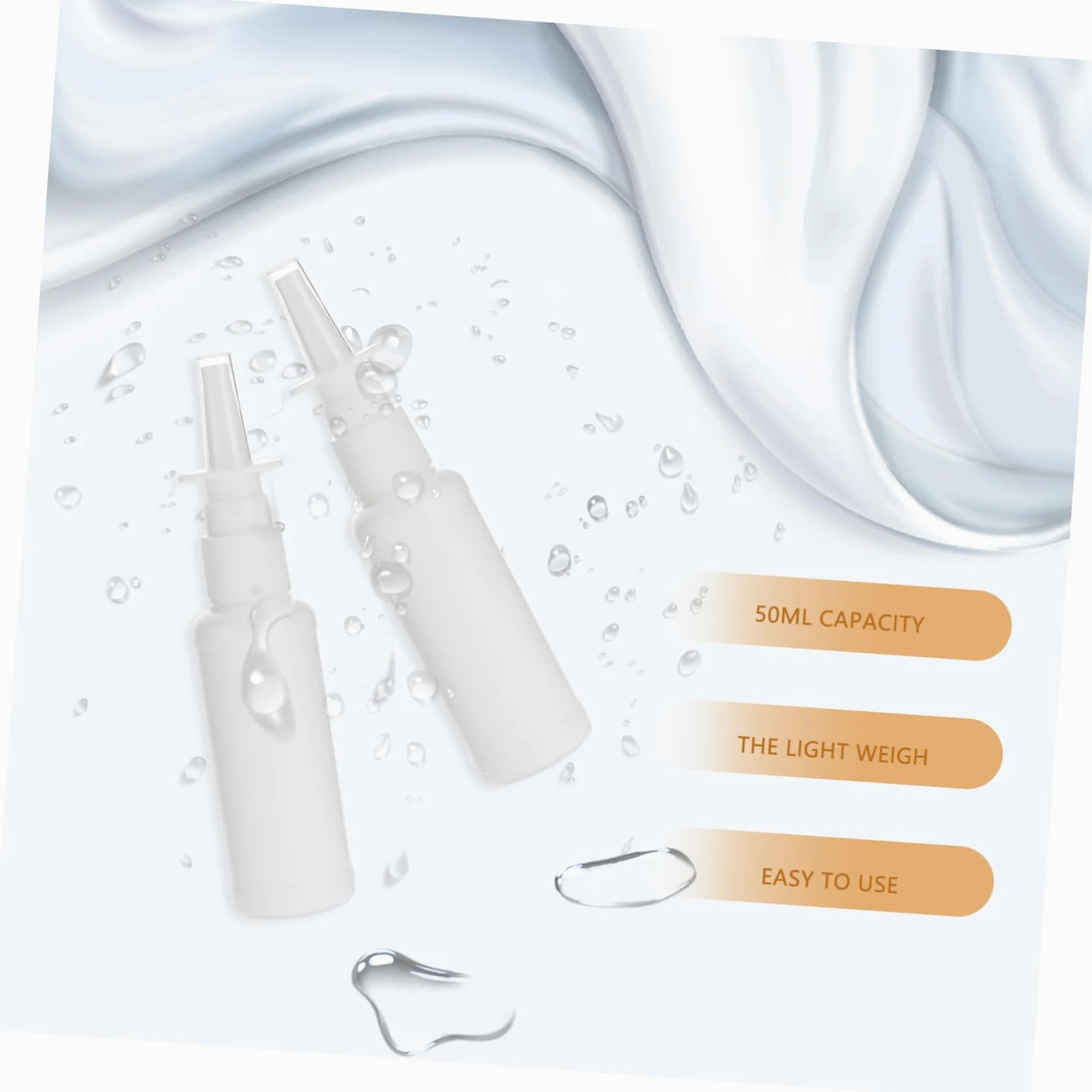 EXCEART Spray Bottles 50ml in Pe Bianco, Flaconi Spray da Viaggio | 200 Pezzi, Nebulizzatore Spray Nasale Cover Protettiva Trasparente, Back To School Party