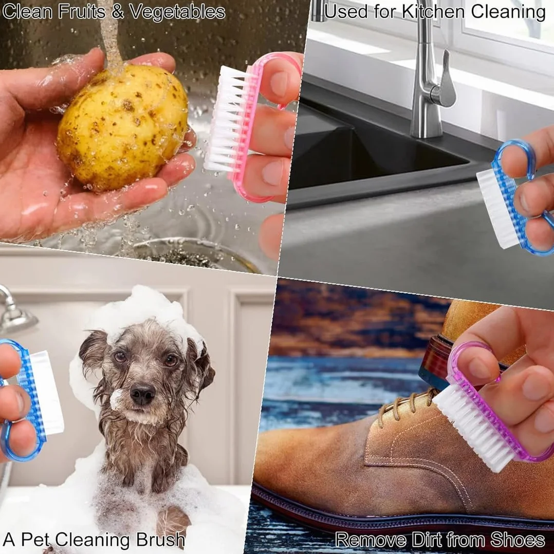 Spazzola Per Unghie, 8 Pezzi, Spazzolino Unghie Mani, Spazzola Per La Pulizia, Manico In Plastica, Per Pulizia Delle Unghie E Manicure