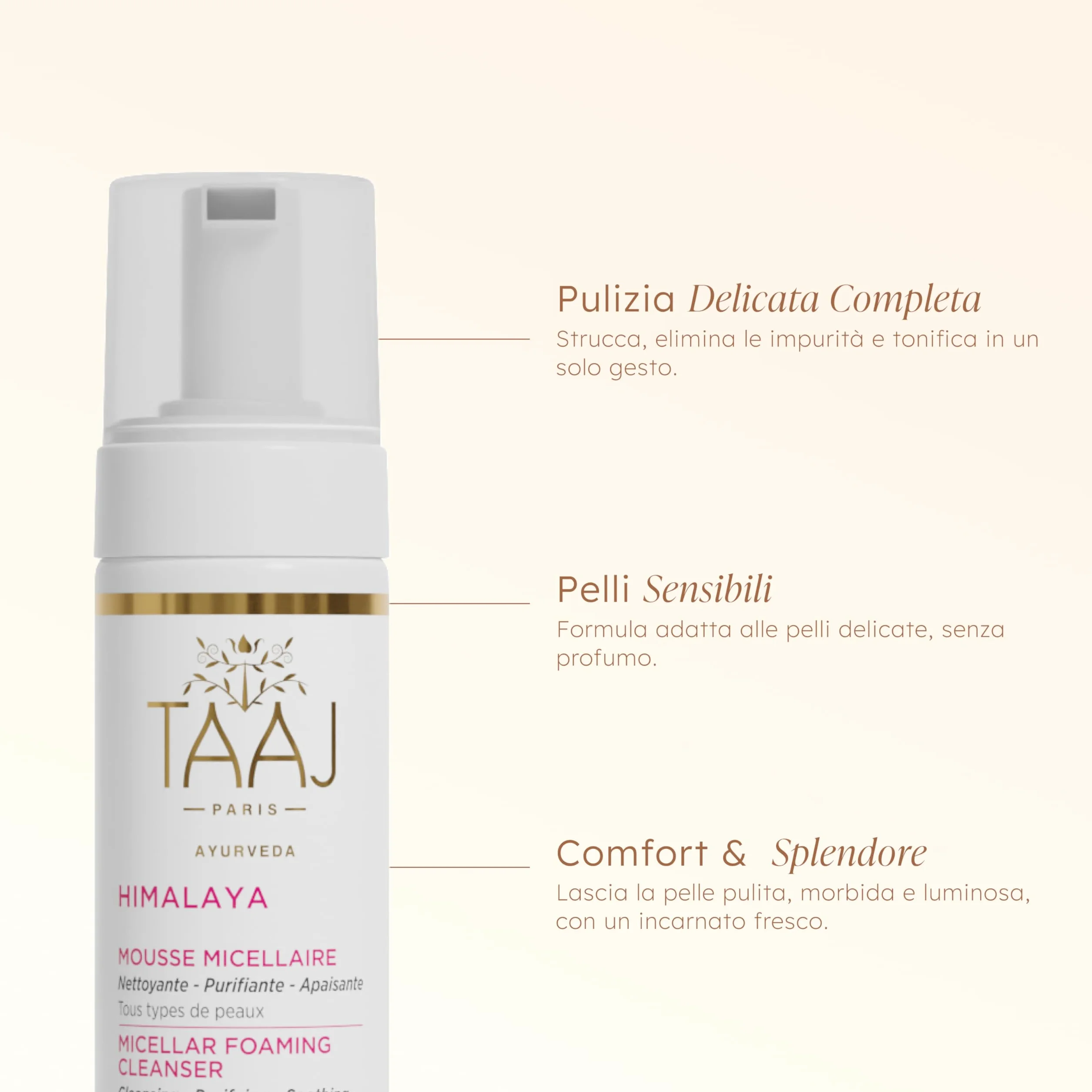 HIMALAYA Schiuma Micellare Pulisce Rimuove trucco impurità Vegan Cruelty Free
