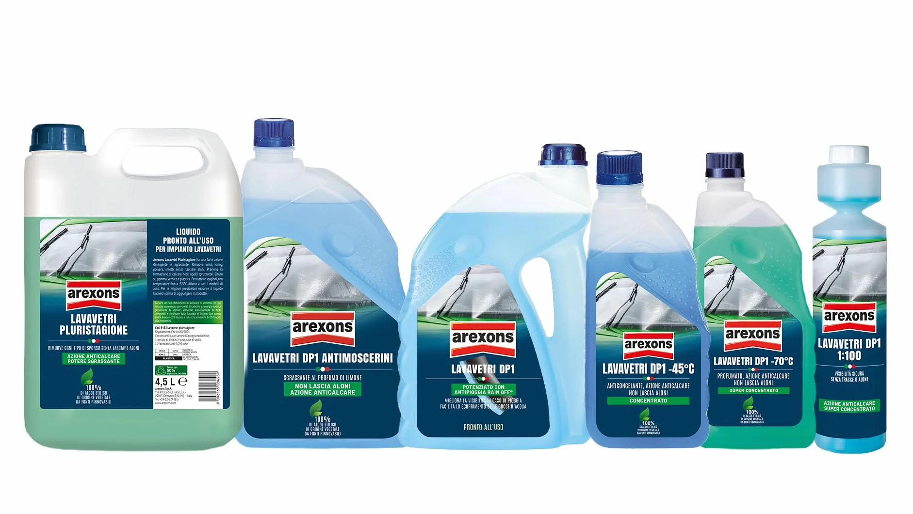 AREXONS LAVAVETRI PLURISTAGIONE -3.5 °C Liquido lavavetri auto 4.5 l pronto all'uso detergente vetri sgrassante anticalcare
