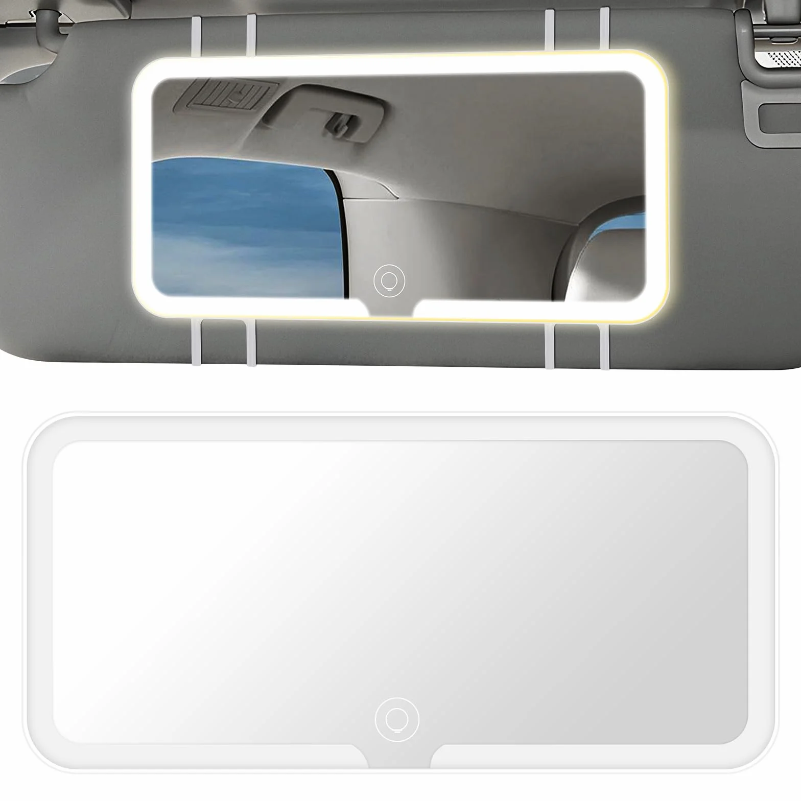 Specchio cosmetico a LED ricaricabile con 3 modalità luce e touch screen per neonati e bambini