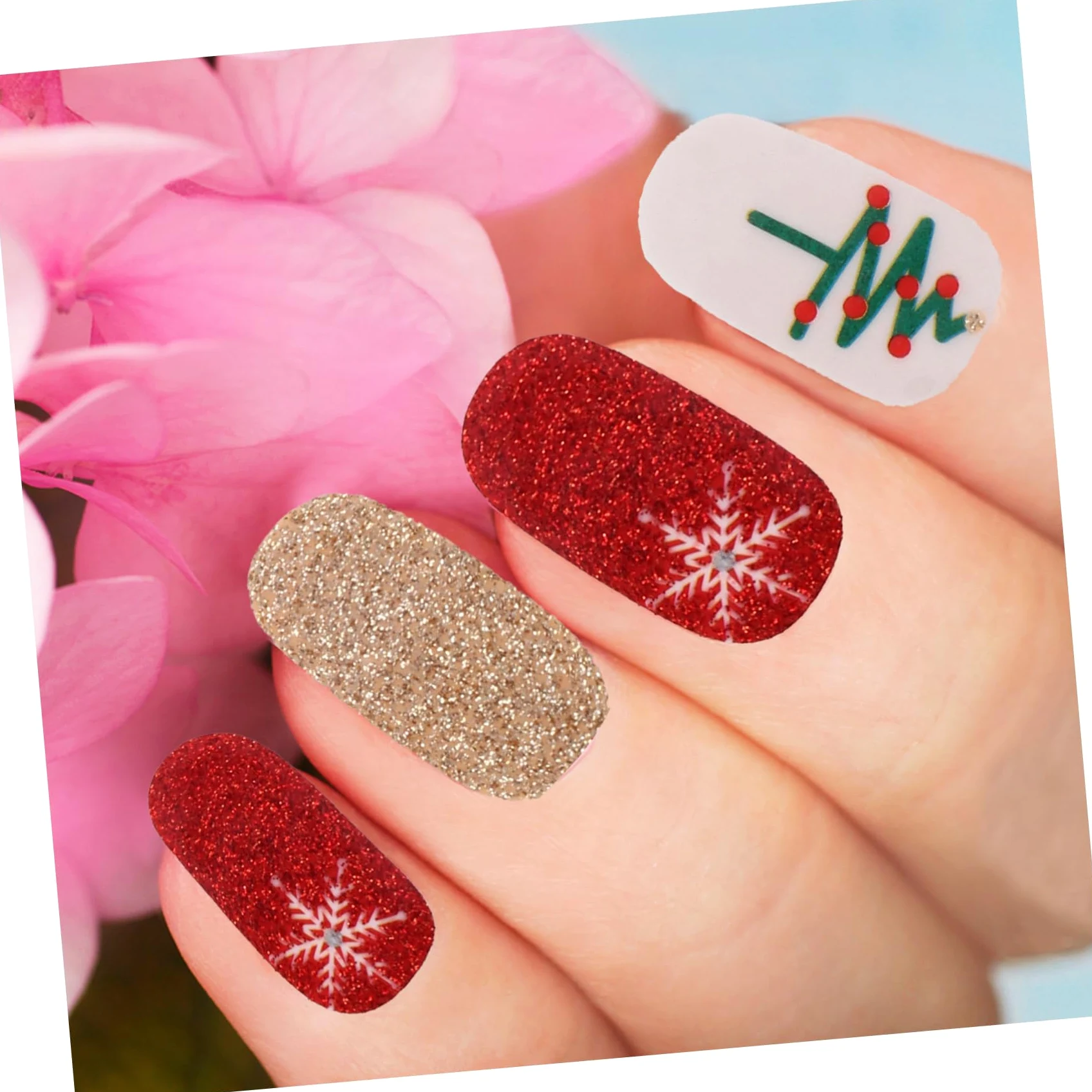 Healvian 30fogli Adesivi Per Unghie Natalizi Auto-adesivi Decorazioni Per Feste Di Natale e Inverno Stile Misto
