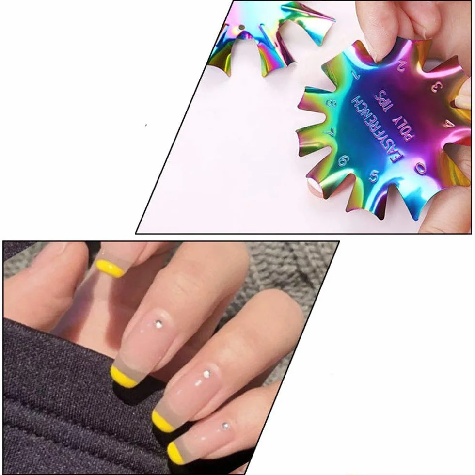 5Pcs French Smile Line Nail Art Gel Acrylic Cutter Tool Acciaio Inossidabile Manicure Trimmer per Bordi