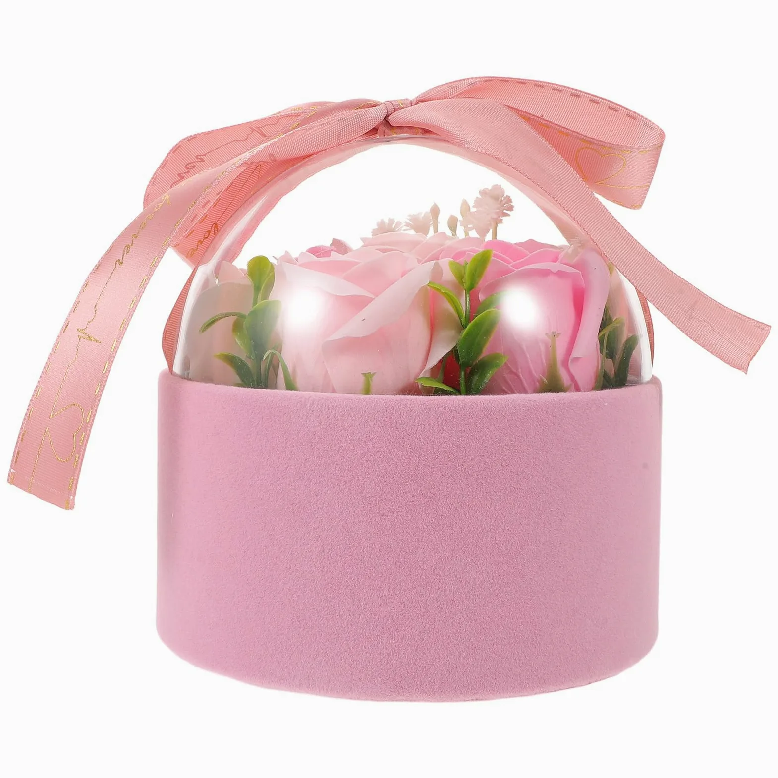 SHINEOFI 4 Pezzi Confezione Regalo di Fiori di Sapone Rosa, Profumata, | Rosa, Decorazione per Bagno e Salotto, Idea per Natale e San Valentino