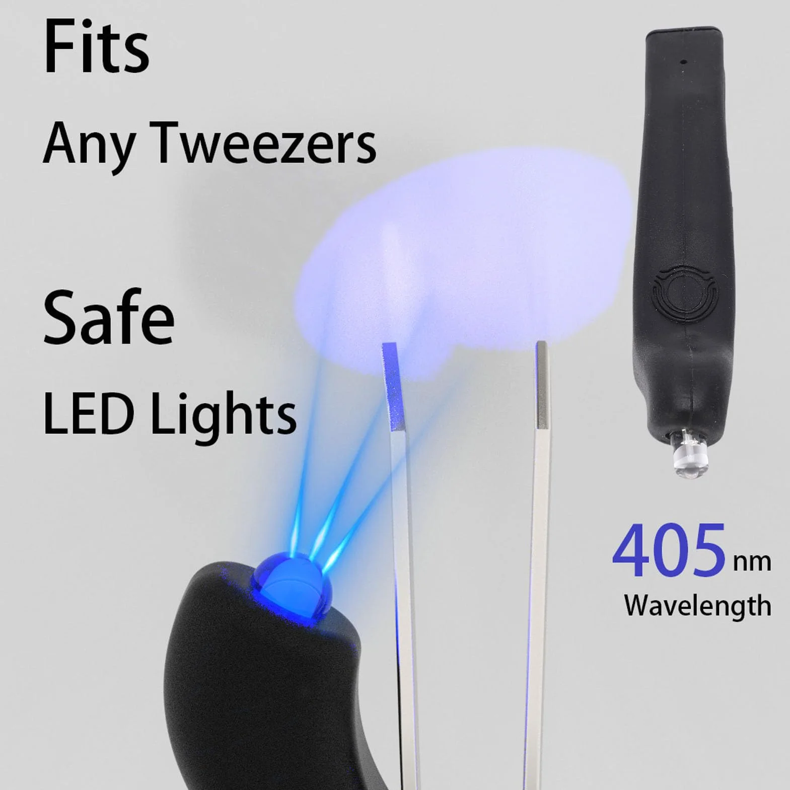 Fockety Lampada per extension ciglia Lash Light for Tweezer, lampada portatile senza fili a polimerizzazione rapida per extension ciglia, mini lampada portatile in silicone per