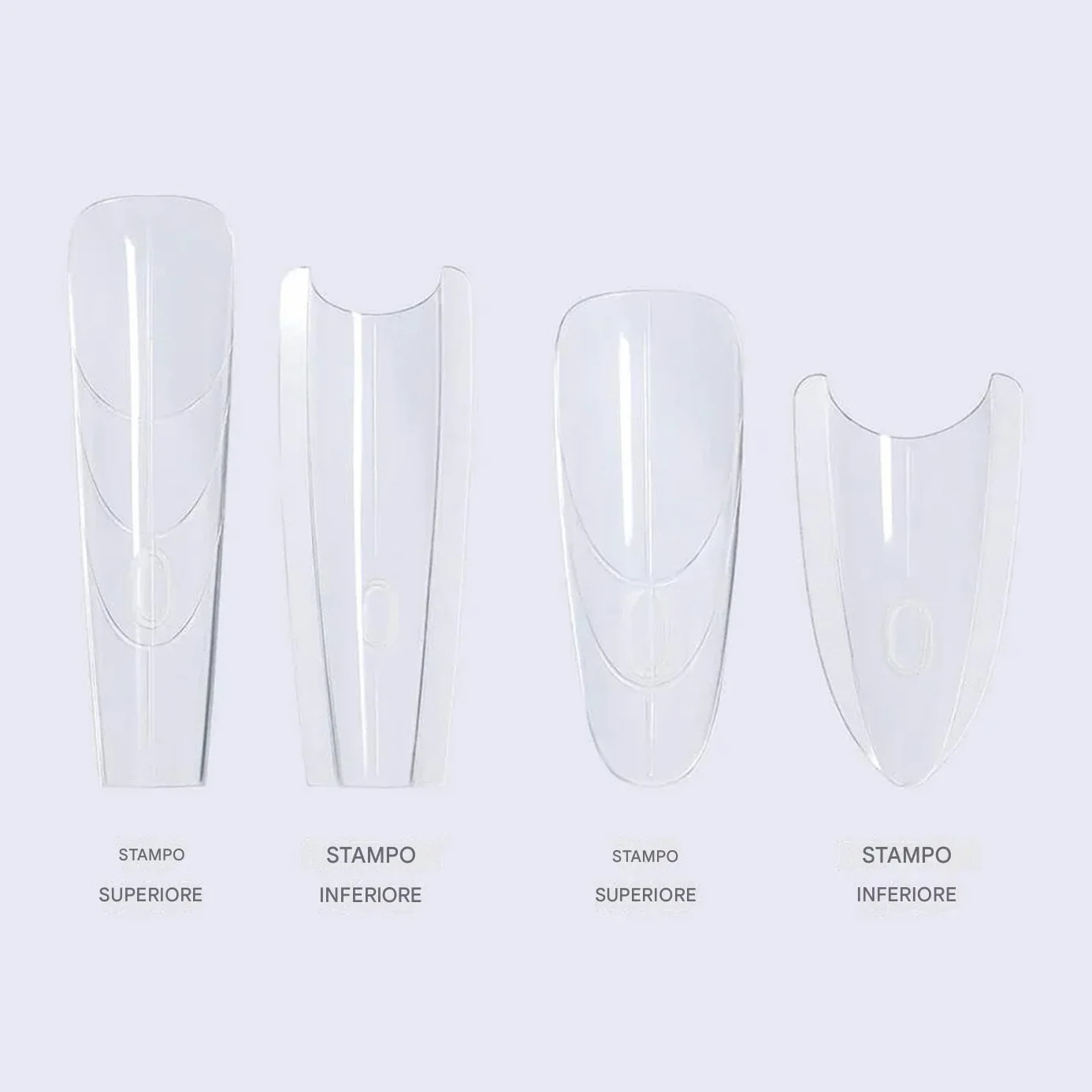 Modulo per punte unghie in gel 240Pc | Forme unghies duali sandwich | Forma unghie gel costruttore | Stampis stile francese forme estensione unghies artistiche per un design manicure