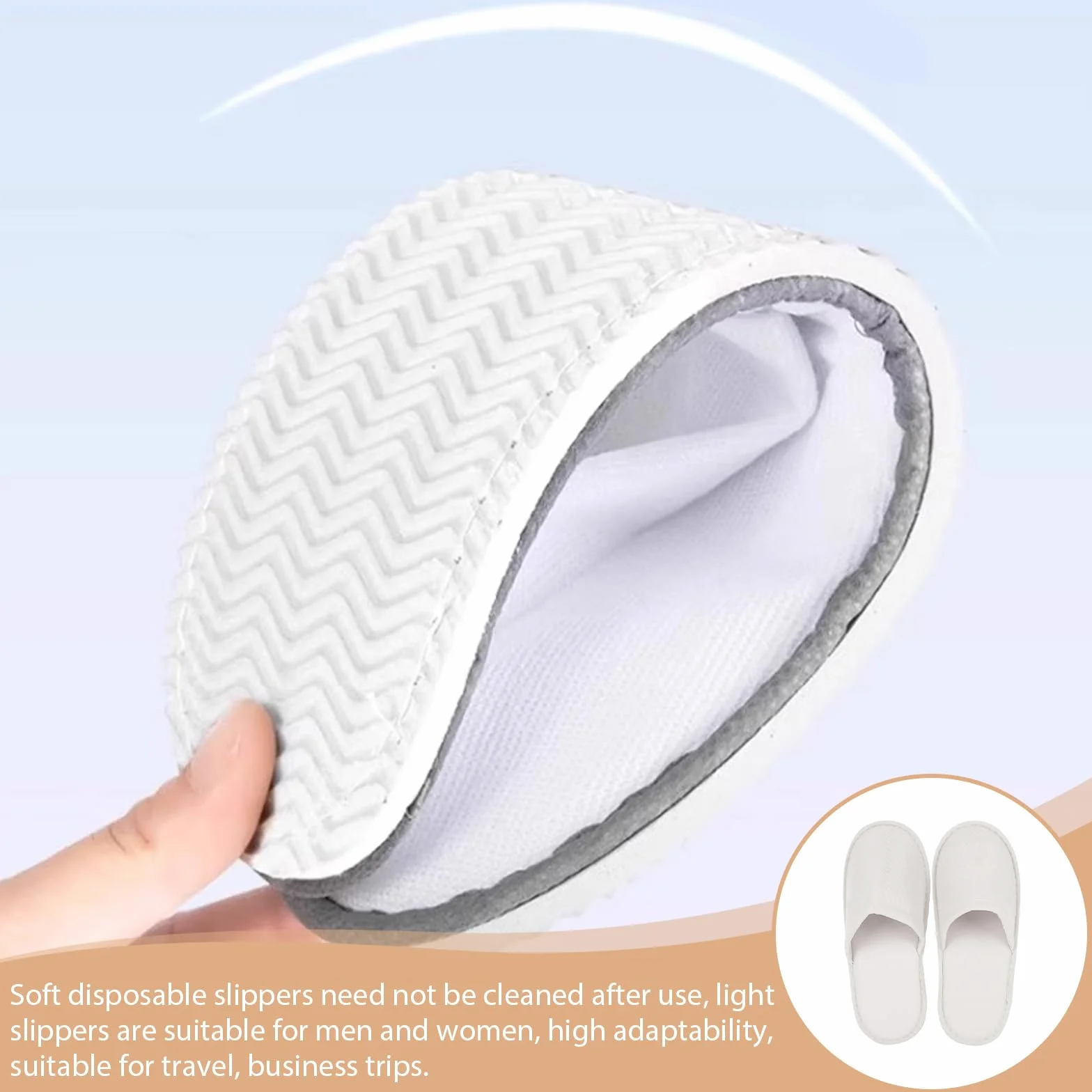 Pantofole usa e getta in spugna bianco X-Large 4mm per hotel