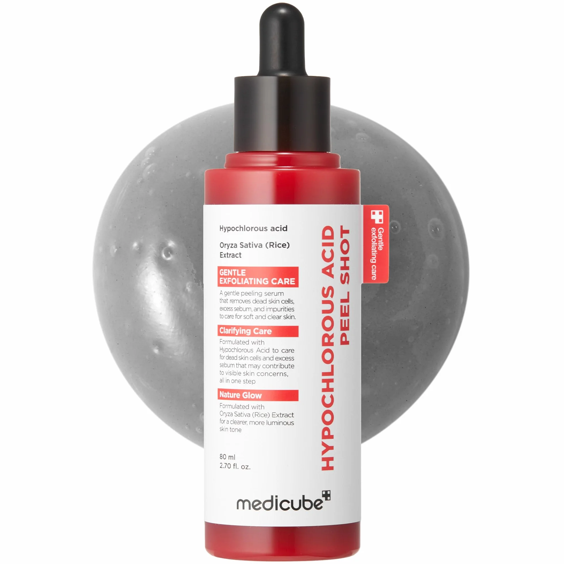 medicube Peel Shot with Hypochlorous Acid | Gentle Exfoliating Serum for Dead Skin Cells & Pores, Blackheads & Excess Sebum Control | Rice Extract, Panthenol for Hydrating & Smoothing Care | 2.7 fl.oz