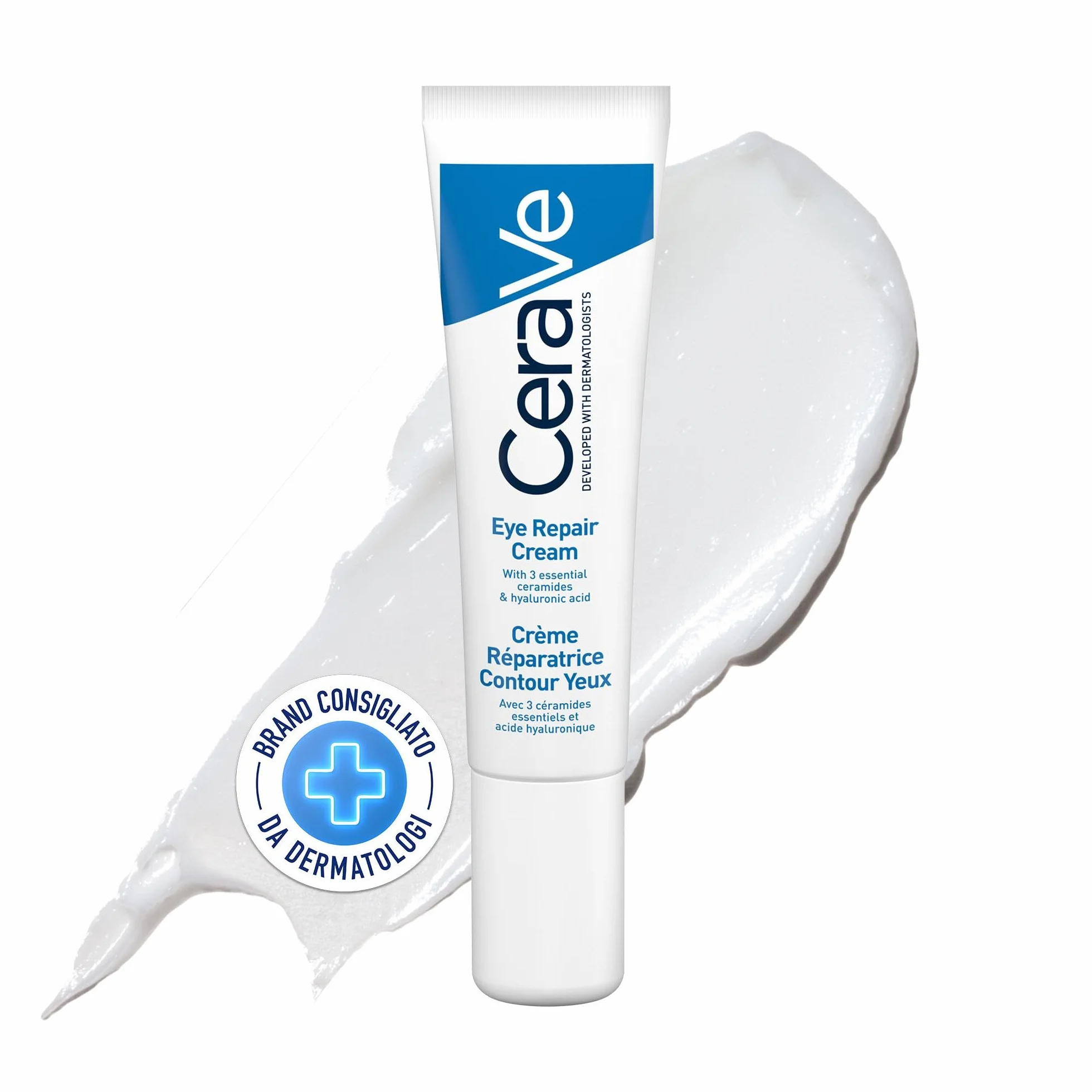CeraVe Crema Contorno Occhi Riparatrice, Per un Contorno Occhi Idratato a Lungo, Borse Ridotte e Occhiaie Attenuate, Per Tutti i Tipi di Pelle, Con Acido Ialuronico e Ceramidi e Prodotti Correlati