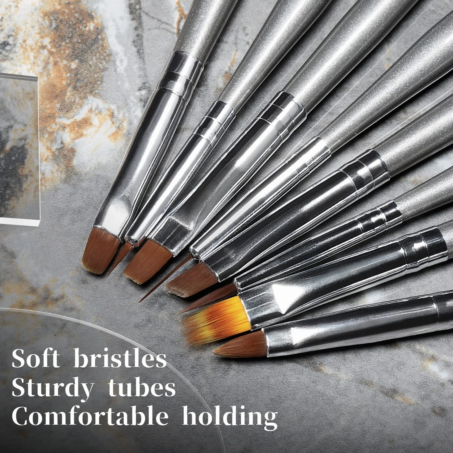 8 Pezzi Pennelli per Unghie,Aokitec pennello per Acrigel Estensione Unghie Costruttore Gel Pennello Penna Punteggiatura Linea Trazione Unghie Salone Casa Manicure DIY Donne