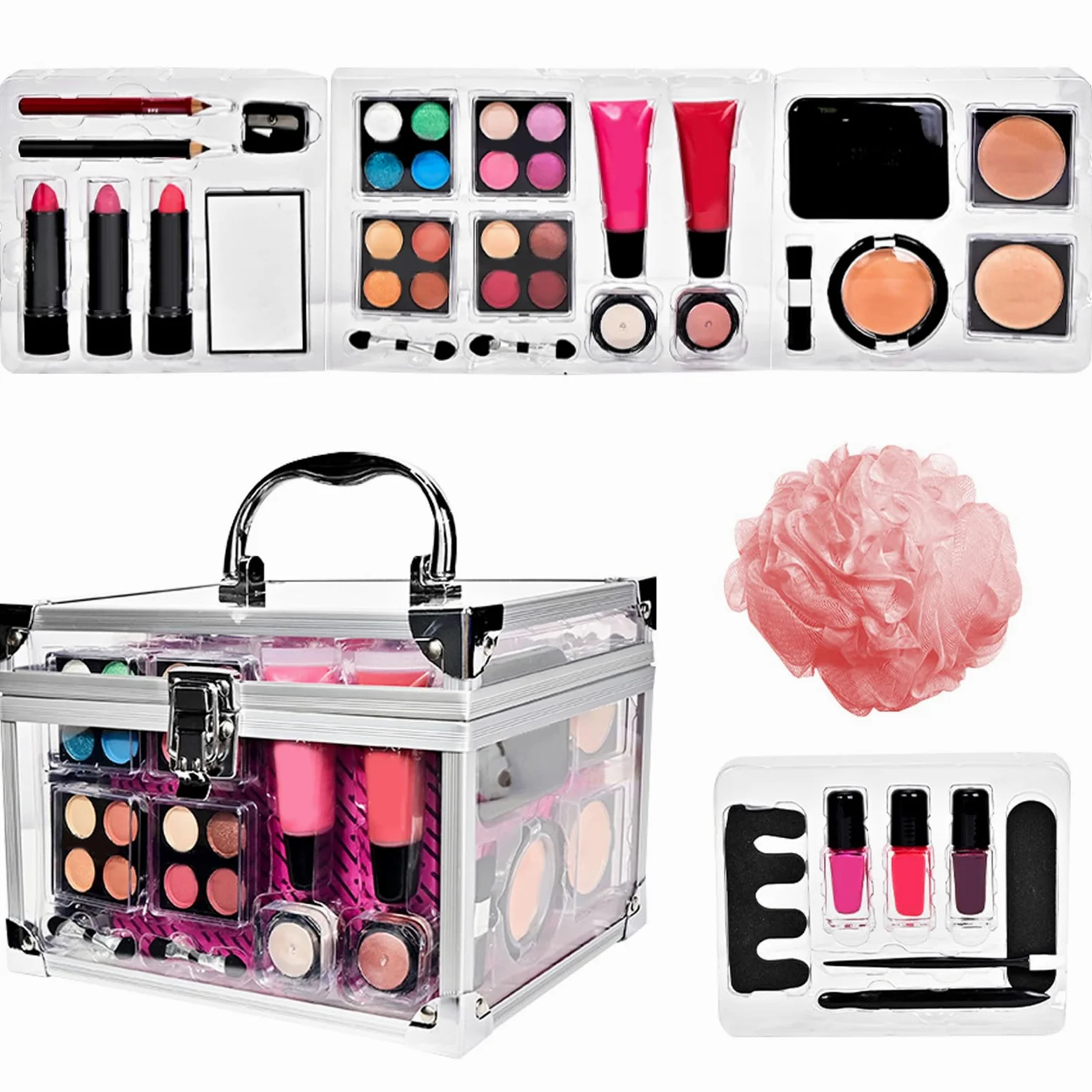 Set Trucco Completo Palette Trucco Multiuso | Contorno Ombretti con Custodia da Viaggio per Eventi Festivi Matrimonio e Uso Quotidiano