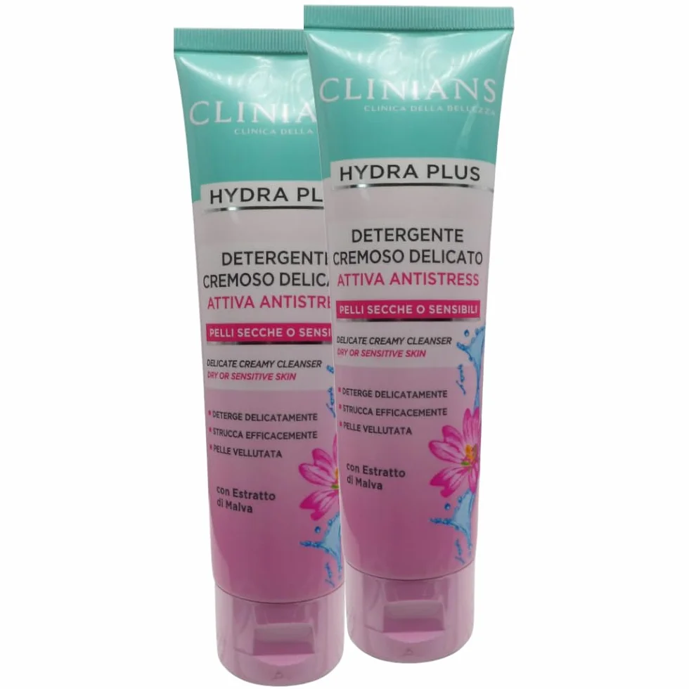 Detergente Struccante Cremoso Delicato, HYDRA PLUS ATTIVA ANTI-STRESS, Per Pelli Secche o Sensibili, Con Estratto Di Malva 150ml (2 Unità)