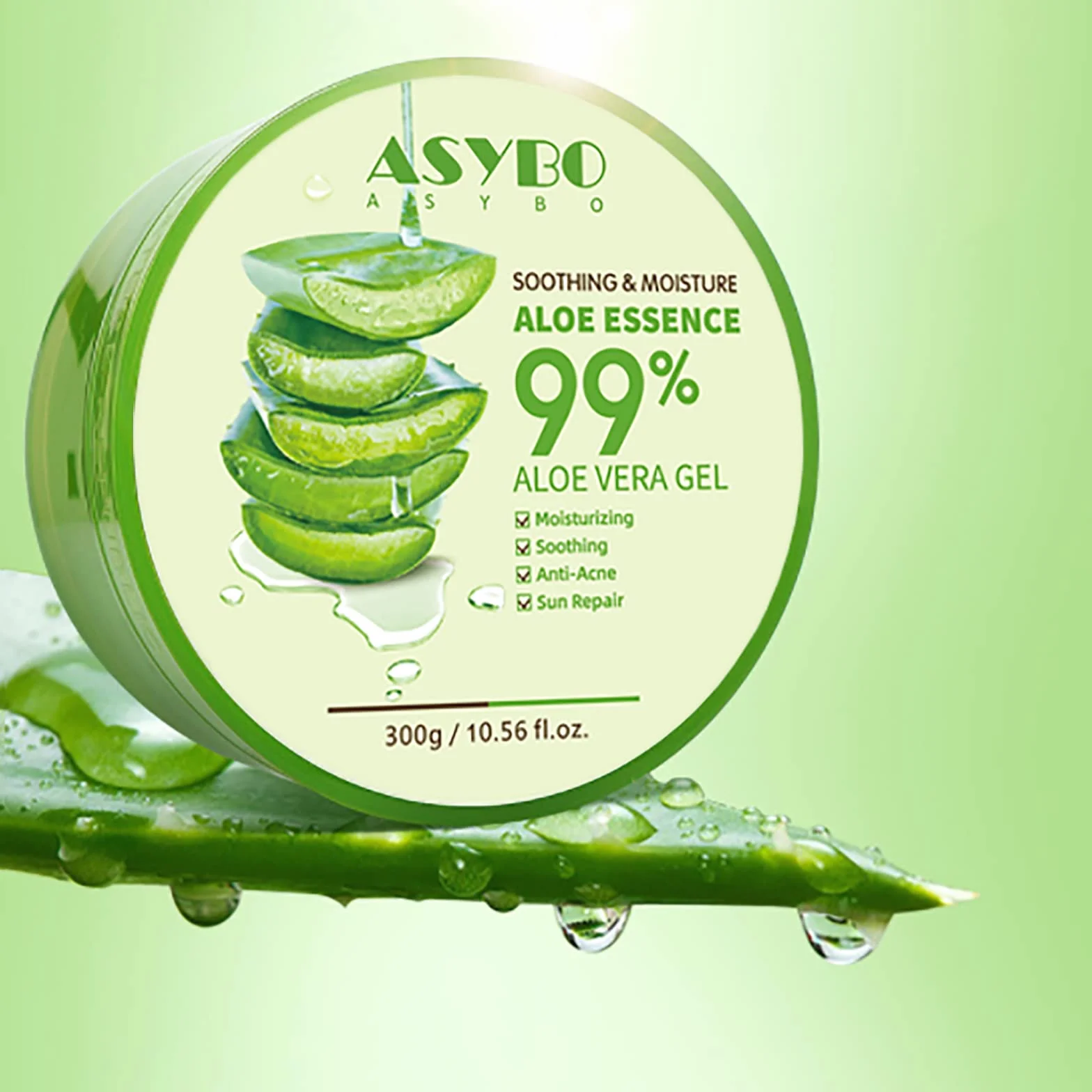 300 ml Aloe Vera Gel - Crema Idratante Aloe Vera Pura al 99% per Viso e Corpo, Crema Naturale all'Aloe per Pelli Secche, Scottature, Acne