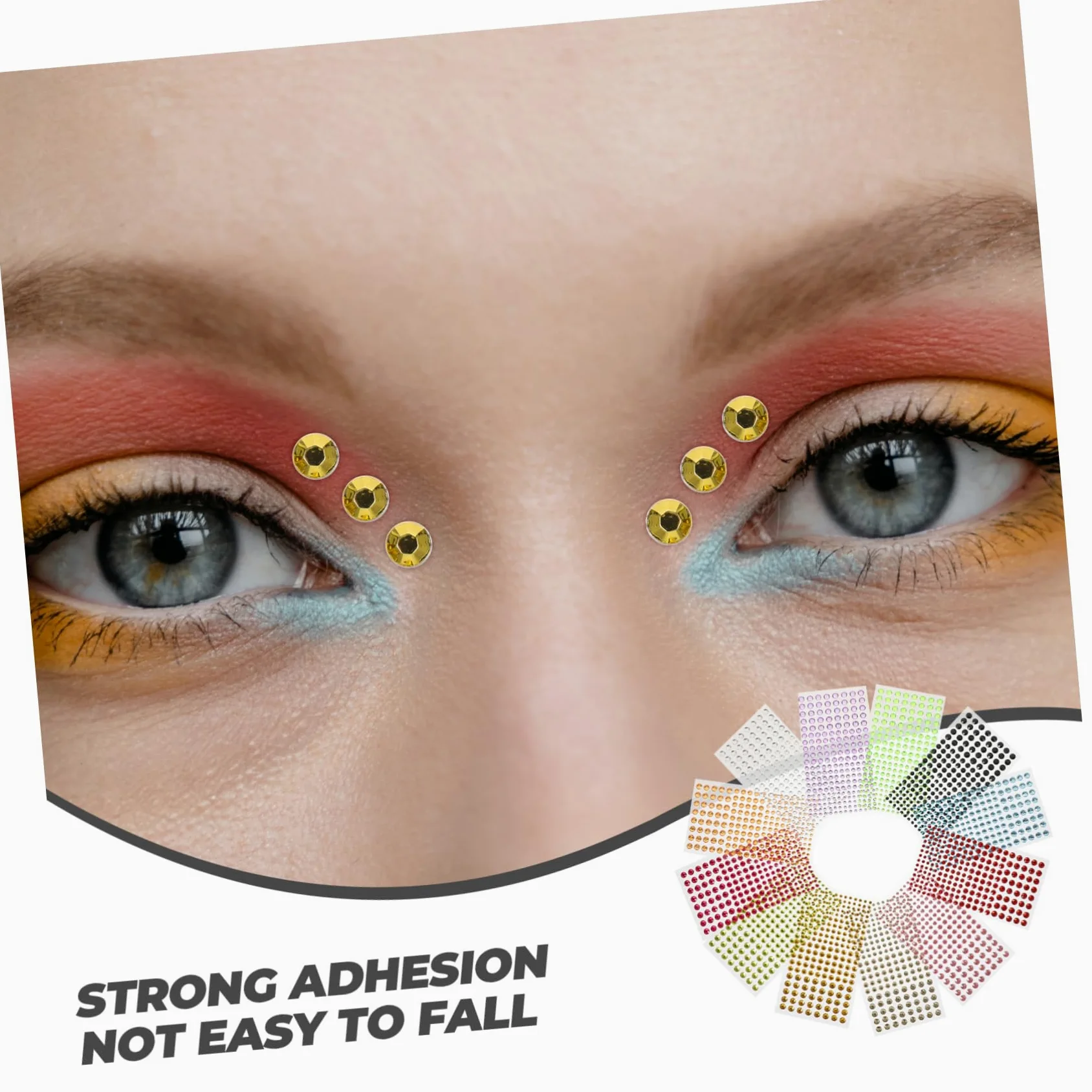 PACKOVE 36fogli Gemmper Viso Adesivi Glitter e Strass Per Decorazioni Di Trucco Facili Da Applicare Per Feste Carnevali Halloween e Occasioni Speciali