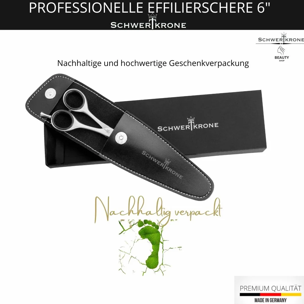 SCHWERTKRONE® Forbici da Modellazione in Acciaio Inox Made in Germany - Forbici Professionali per Parrucchiere e Taglio Capelli