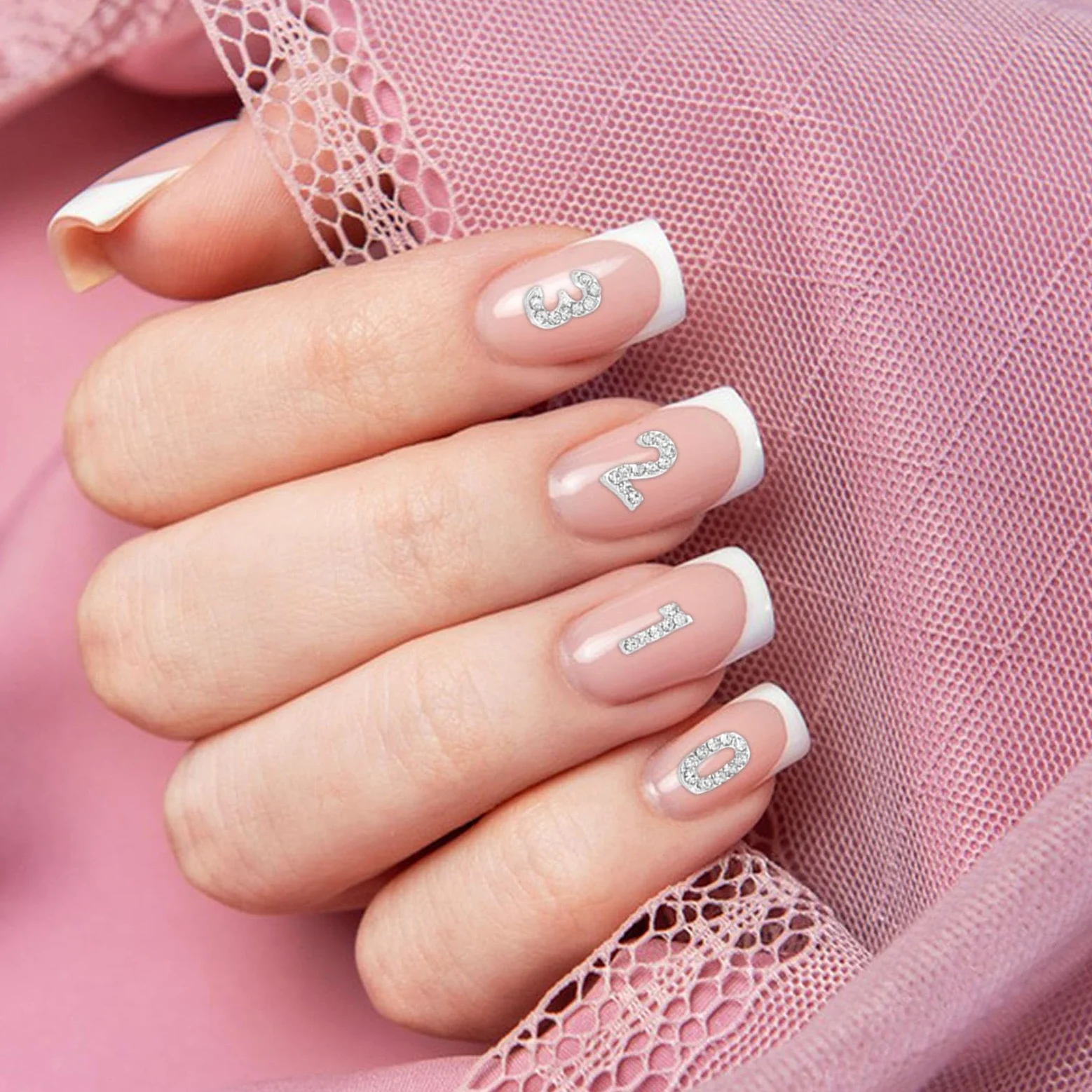Healvian 100pezzi Ciondoli Numerici per Unghie Strass di Decorazioni per Nail Art Accessori in Retro Piatto Gioielli Numeri per Manicure