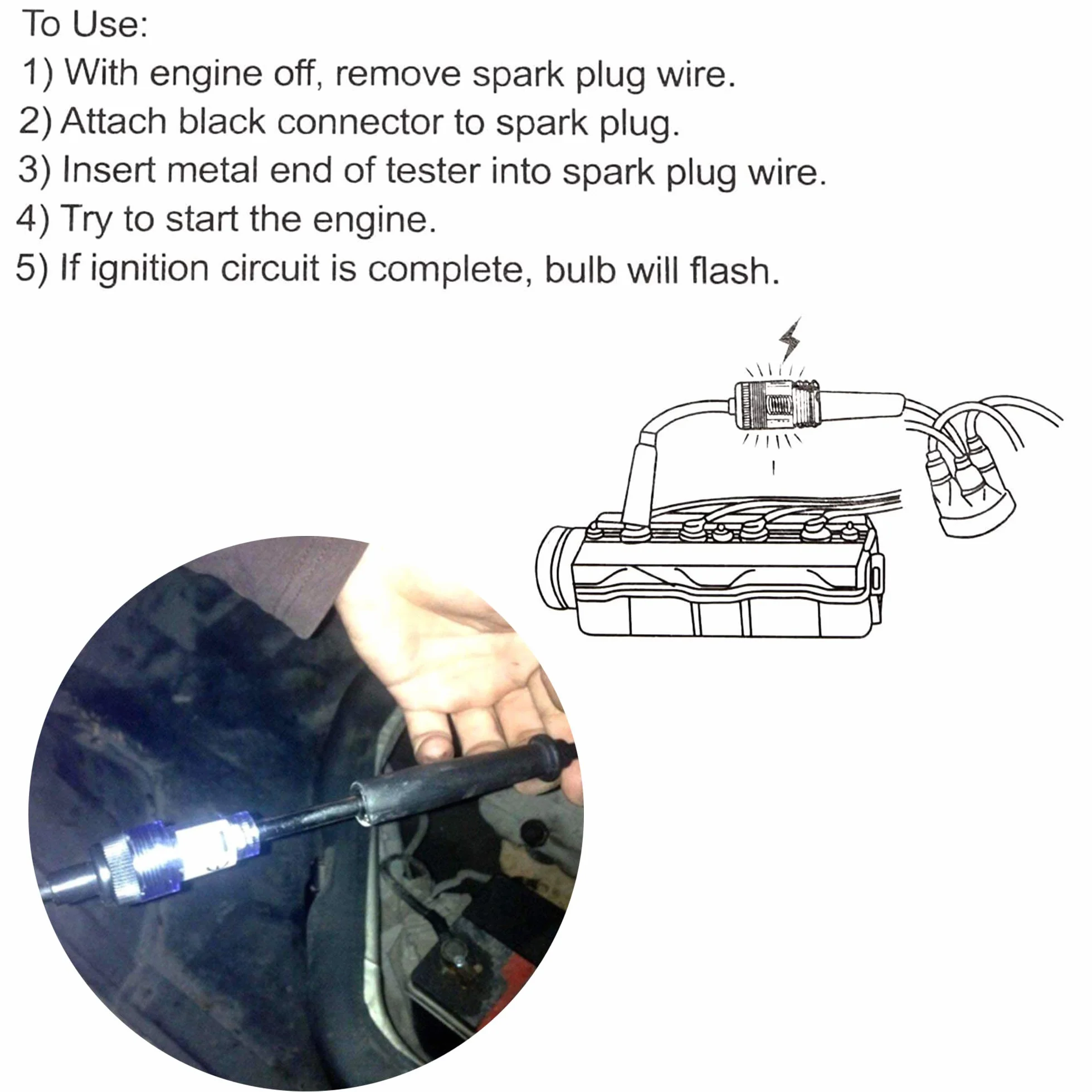 Tester Iniezione e Accensione Motore, Tester Scintilla, Sistema Accensione Bobina per Auto, Tosaerba