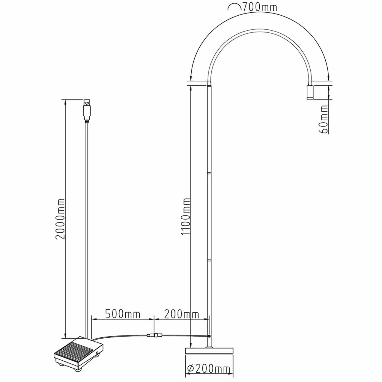 Lampada Uv Per Polimerizzazione Colla, Lampada Per Estensione Ciglia Uv Led + Benda Sull'Occhio + Occhiali + Interruttore A Pedale, Dimensione Spot Regolabile,Colla Polimerizza In 1-3 Secondi,White