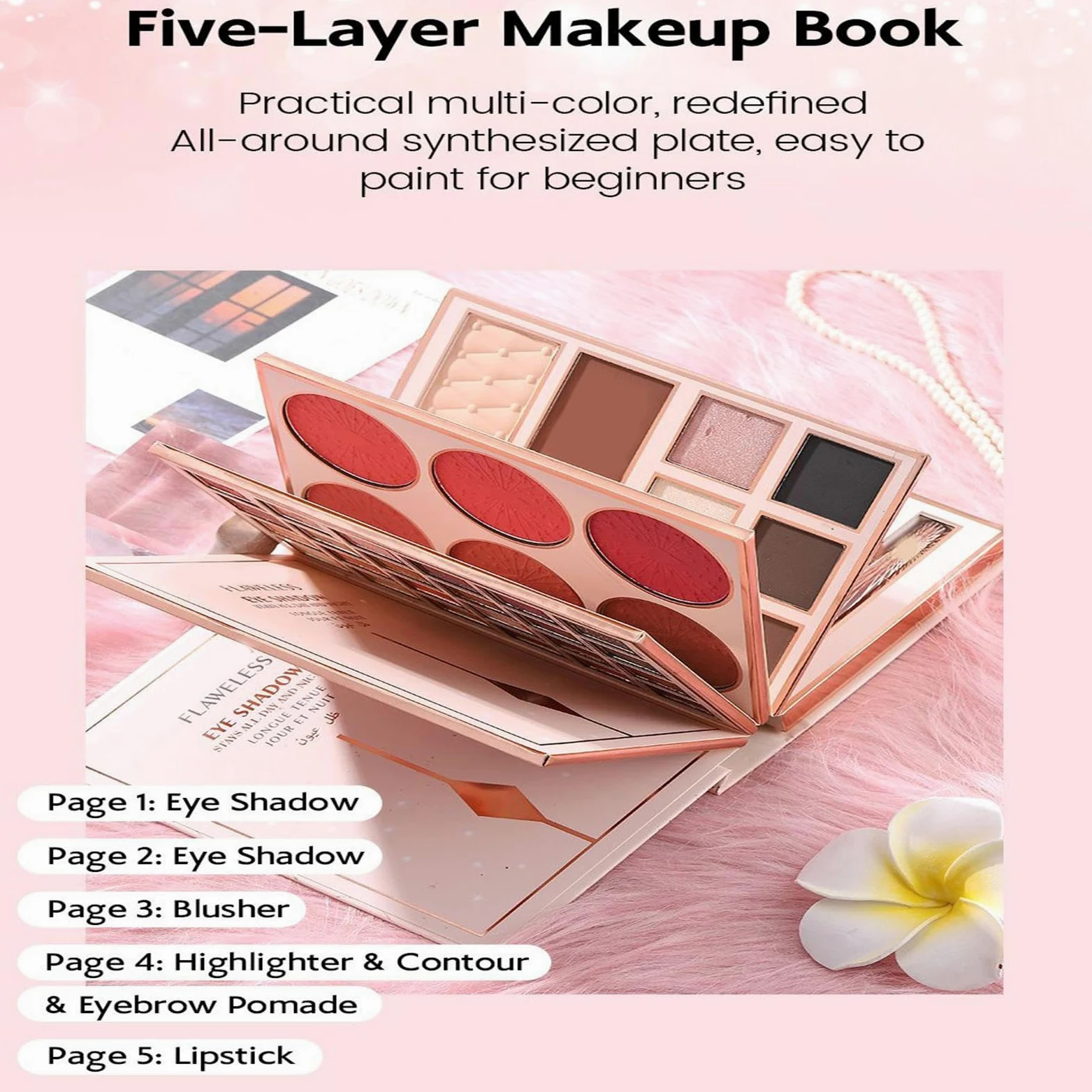 Palette Di Ombretti Per Gli Occhi 48 Colori Opaco Brillante Illuminante | Palette Ombretti Forma Libro Ideale Per Donne E Ragazze Per Halloween Uso Quotidiano Feste E Viaggio