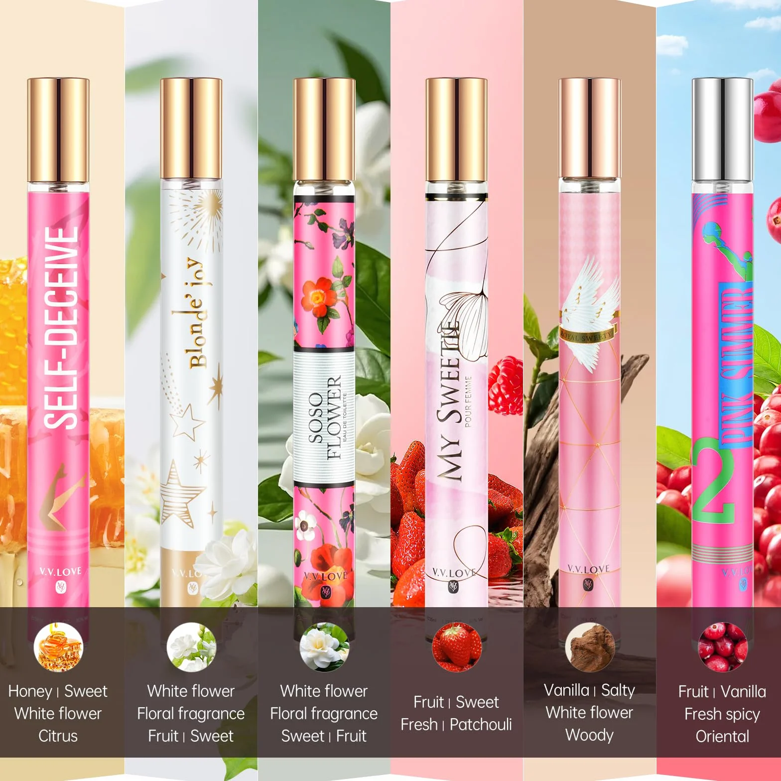 Set regalo profumo donna premium- 6 x 35 ml Eau de parfum, profumo portatile per donna, olio profumato, fragranza a lunga durata che sottolinea il tuo fascino