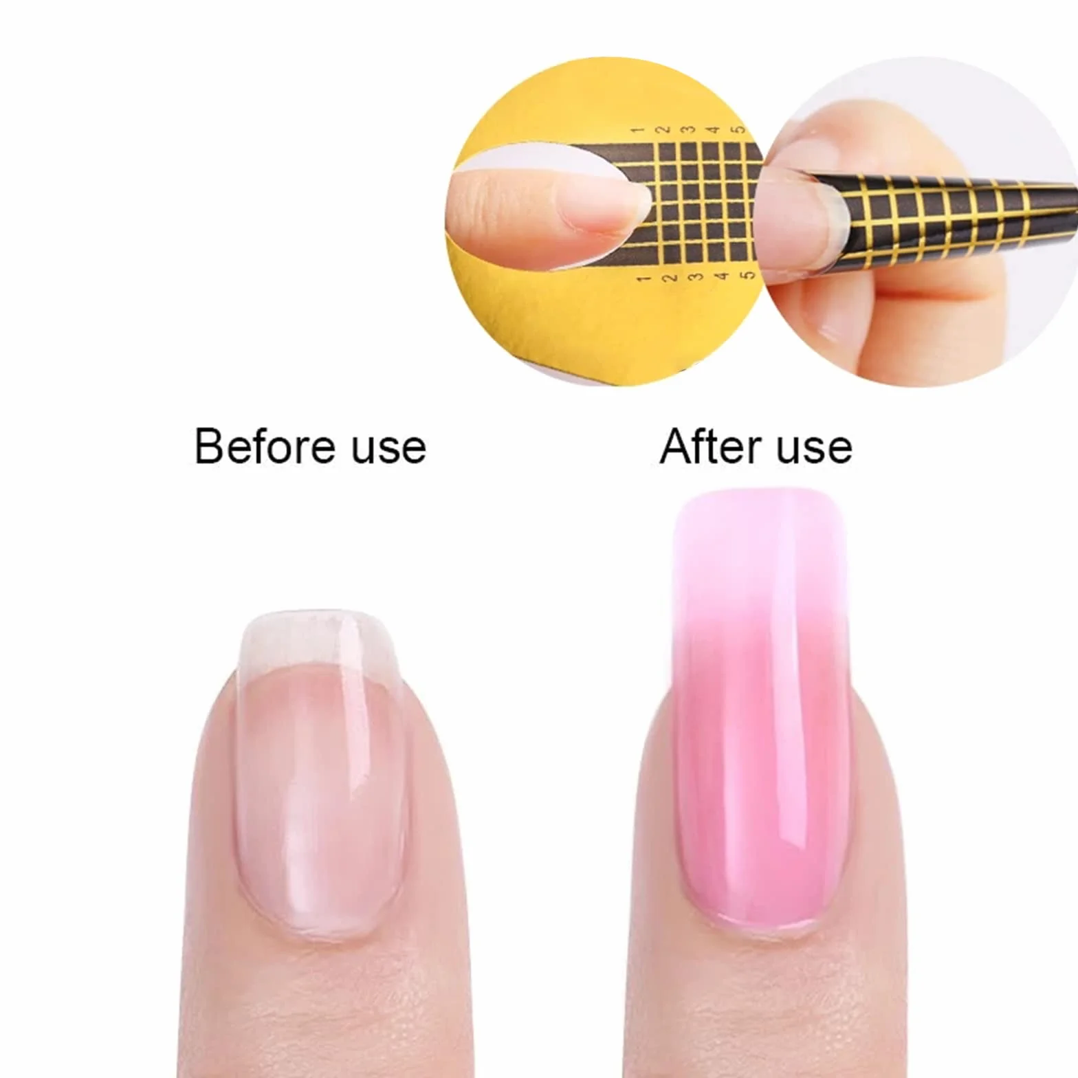 120 Pezzi Rotolo Cartine Oro Extension model Cartine Allungamento per Unghie Ricostruzione Fai da te Allungamento Unghie professional UV gel nail
