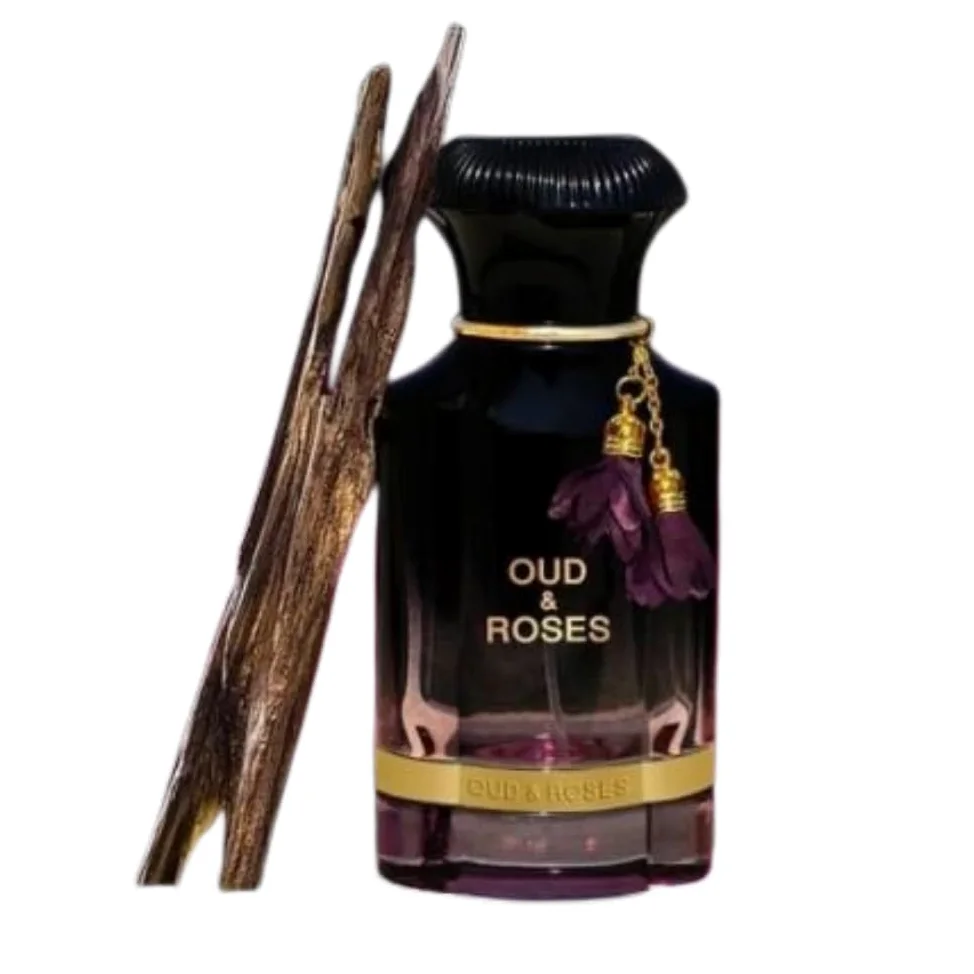 Eau de Parfum Oud and Roses, 60 ml di Ahmed | Per uomini e donne | Rosa turca | Oud | Lavanda | Sandalo | Ambra | Muschio | Alta concentrazione di olio