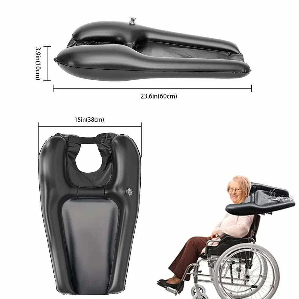 Voarge Lavatesta Portatile per Parrucchieri, Poggiatesta per Lavare Capelli Lavandino Casa, Lavabo Gonfiabile per Capelli, Lavatesta Portatile per Anziani, Incinte, Disabili, Parrucchieri