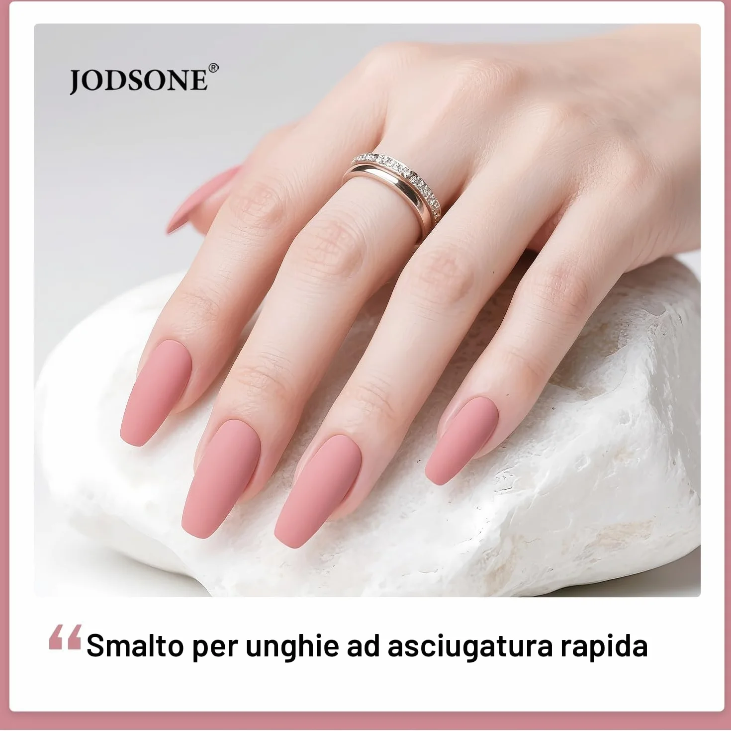 JODSONE Smalto per unghie Dusty Rose 16,5 ml, rosa chiaro, asciugatura rapida, lunga durata, nail art