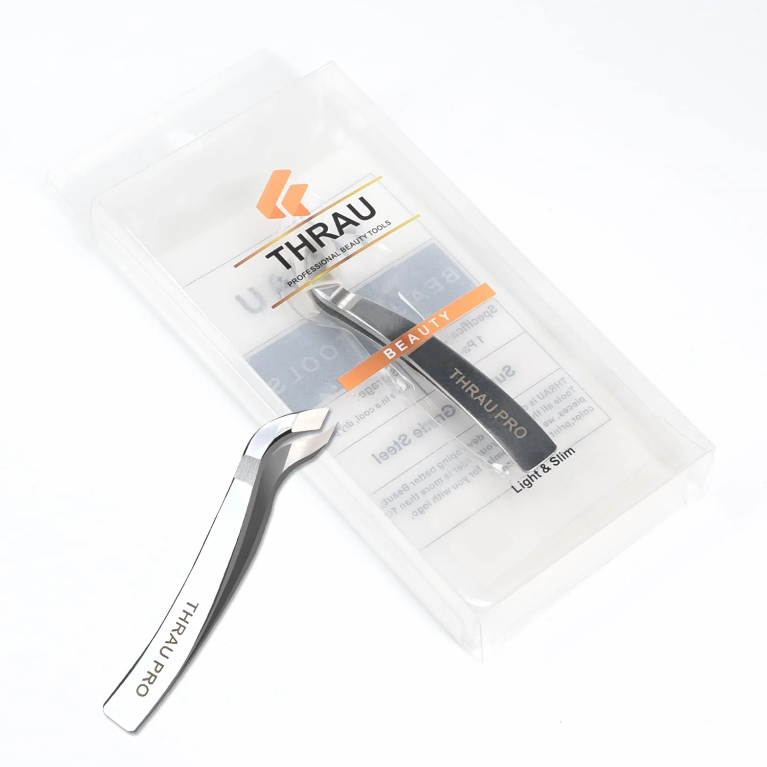THRAU Pinza Cuticole Professionale in Acciaio Inox per Manicure e Pedicure
