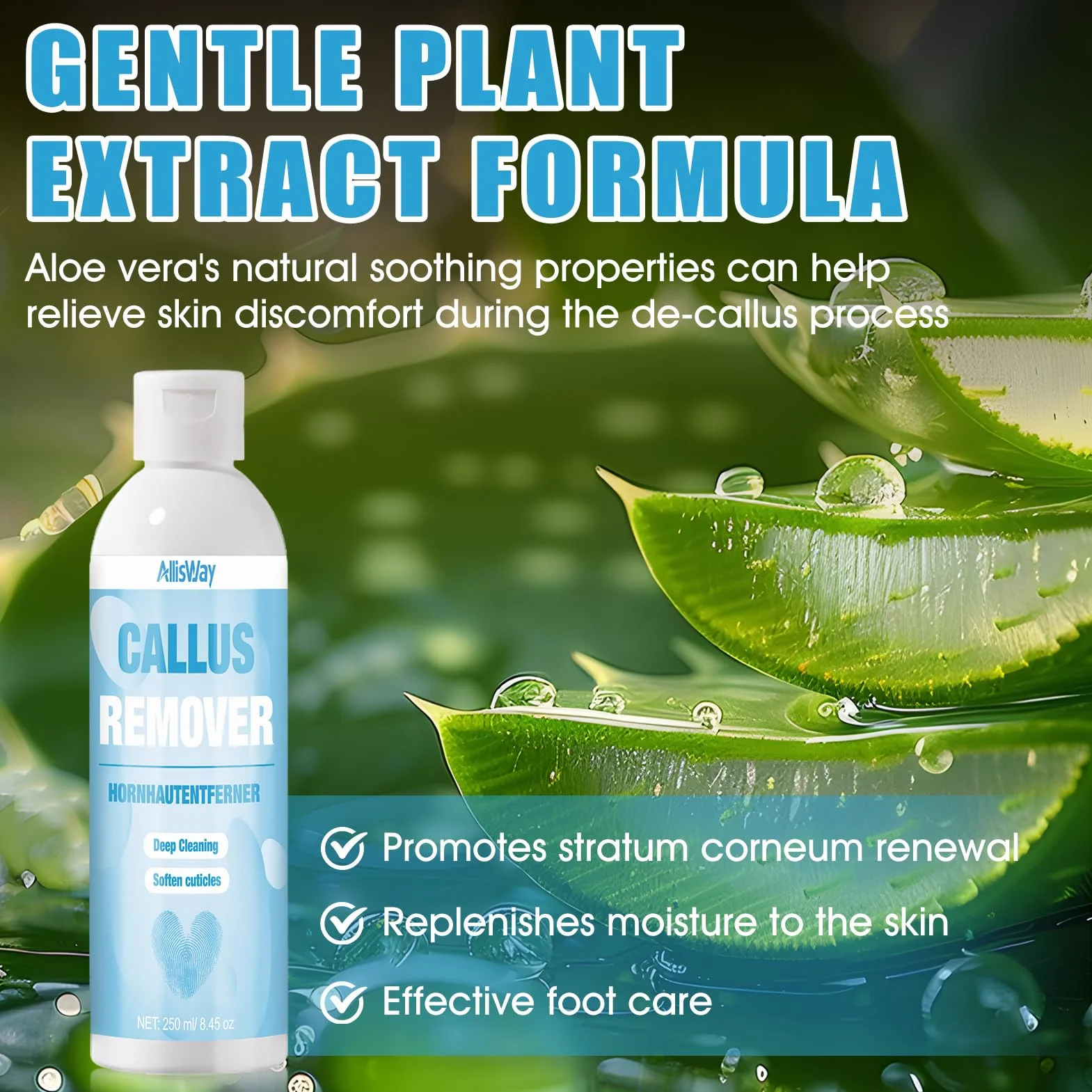 Cheratolitico Piedi, Callus Remover, Esfoliante Piedi, Lima per Piedi in Nano-Vetro, Ammorbidisce la Pelle dei Piedi, Idrata in Profondità, Allevia Secchezza e Screpolature, 250 ml