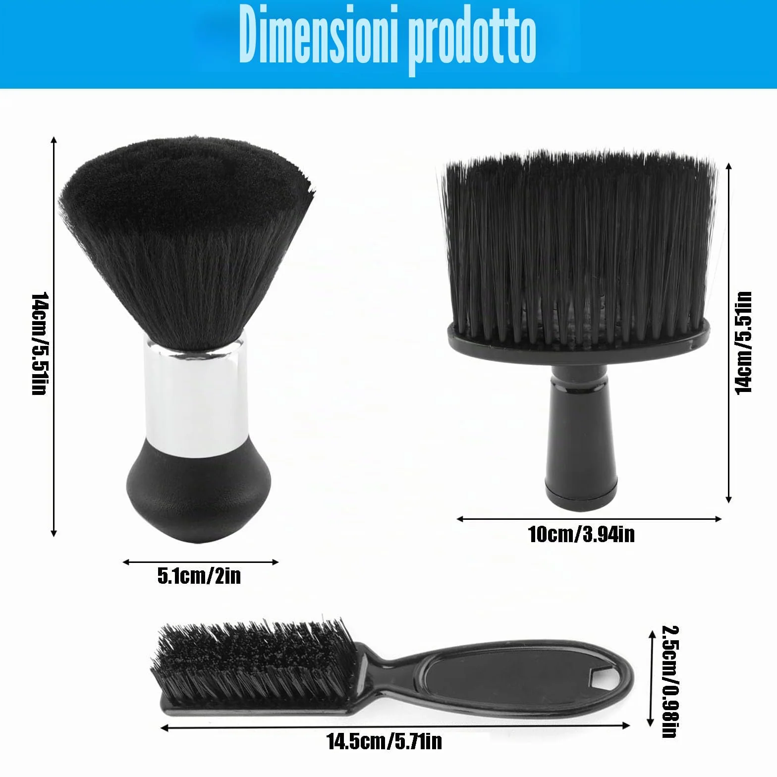 Pennello Parrucchiere,3 PCS Spazzole da Taglio per Capelli Set di Pennelli per il Collo Spazzola per il Collo per la Pulizia dei Capelli e la Rimozione Della Polvere Nel
